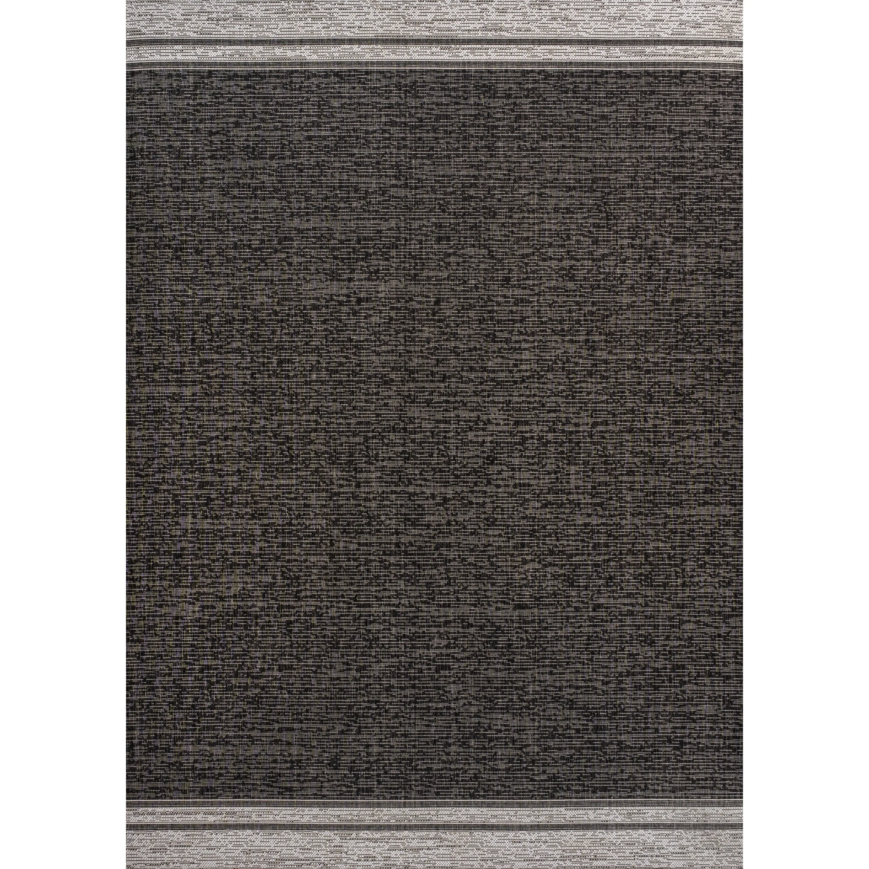 JONATHAN Y Darcy Modern Minimalist Mingled Solid Black/Cream Indoor/Outdoor Area Rug