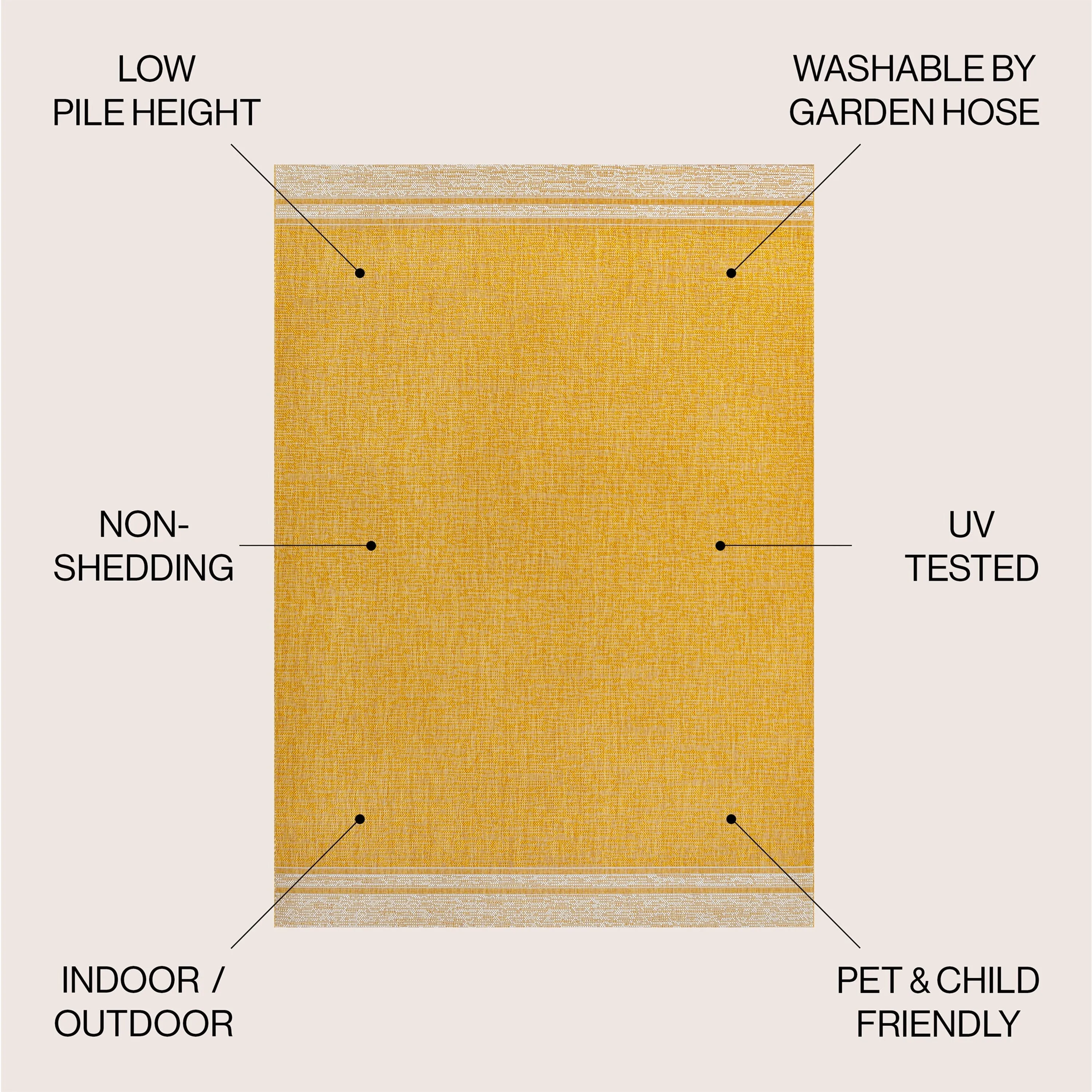 JONATHAN Y Darcy Modern Minimalist Mingled Solid Black/Cream Indoor/Outdoor Area Rug