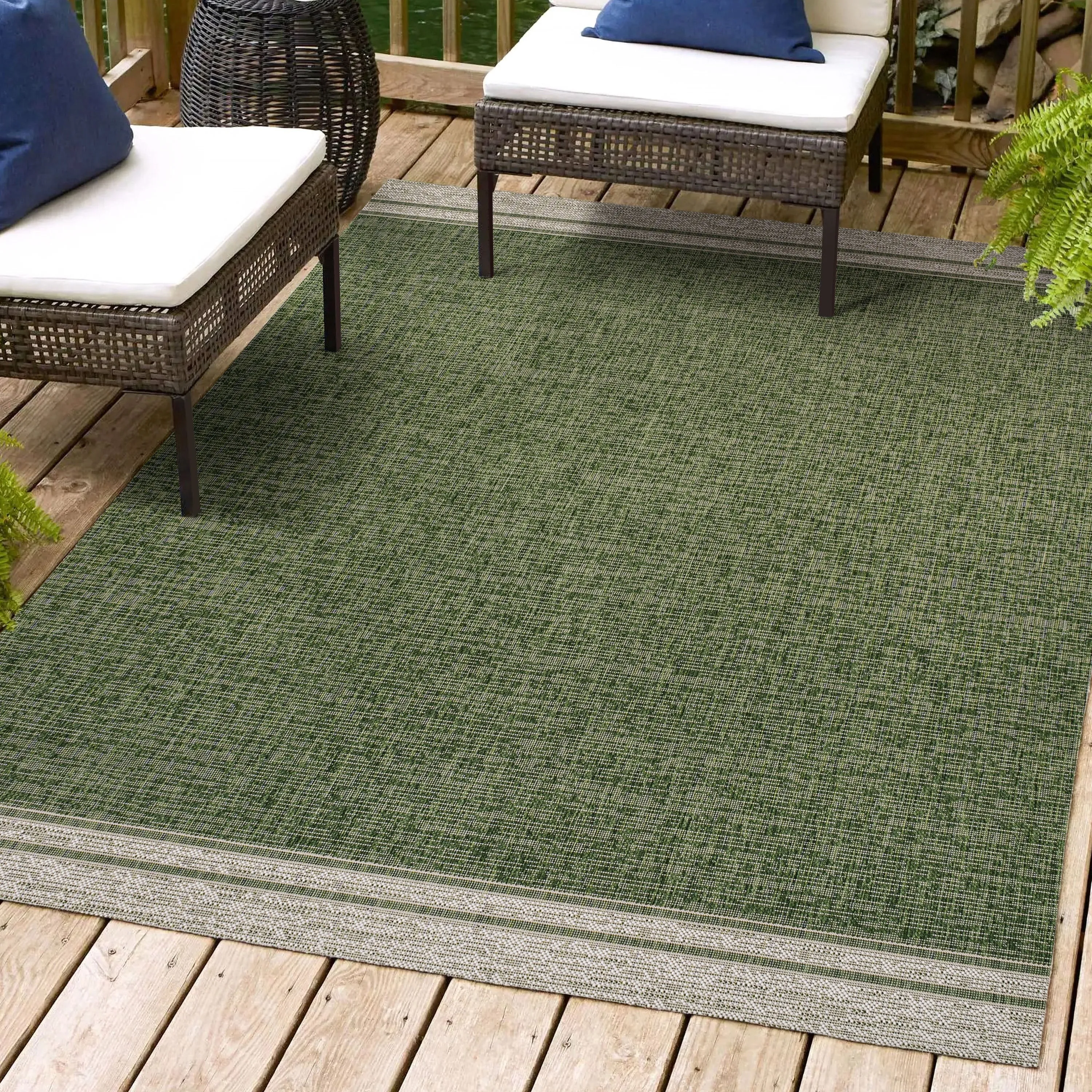 JONATHAN Y Darcy Modern Minimalist Mingled Solid Black/Cream Indoor/Outdoor Area Rug