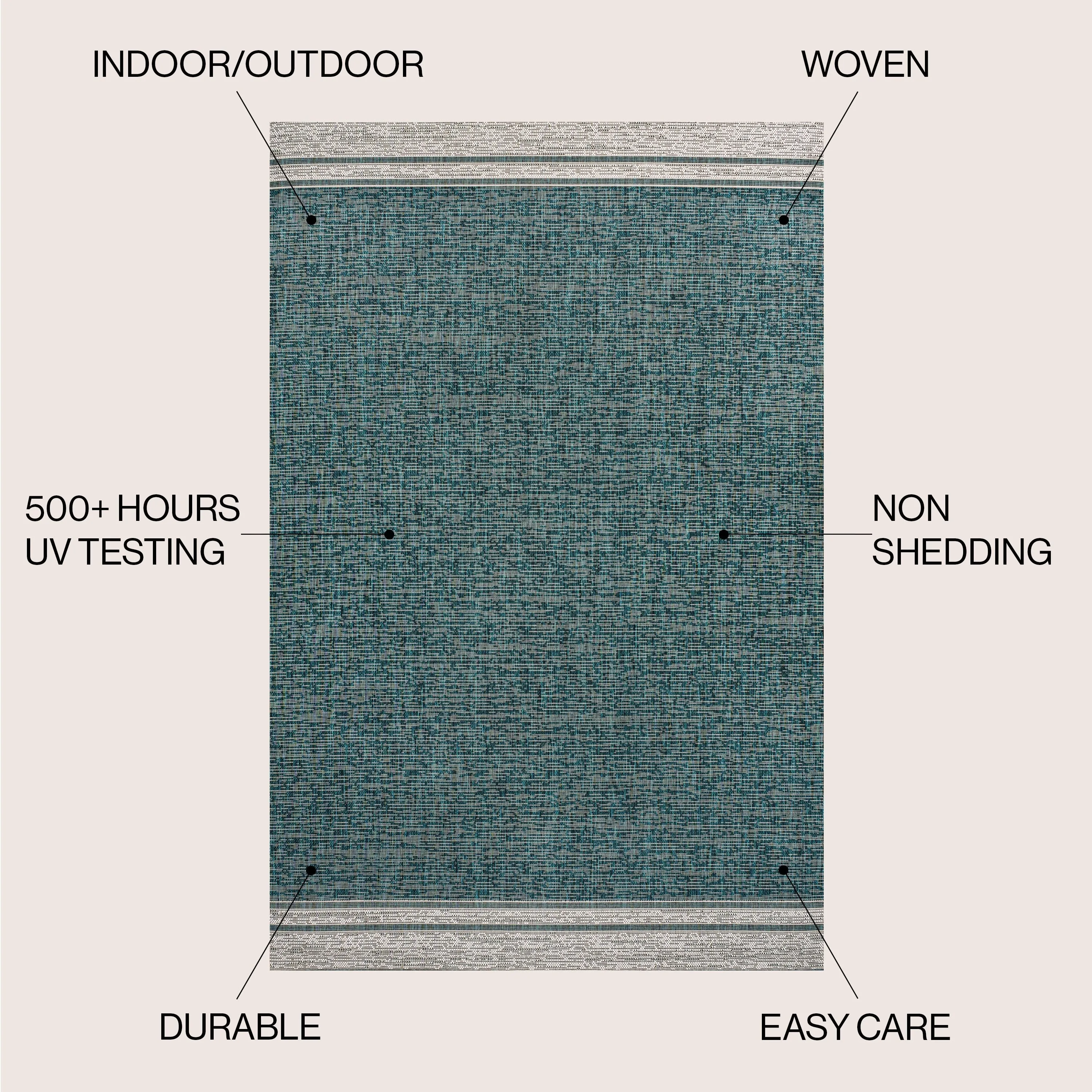 JONATHAN Y Darcy Modern Minimalist Mingled Solid Black/Cream Indoor/Outdoor Area Rug