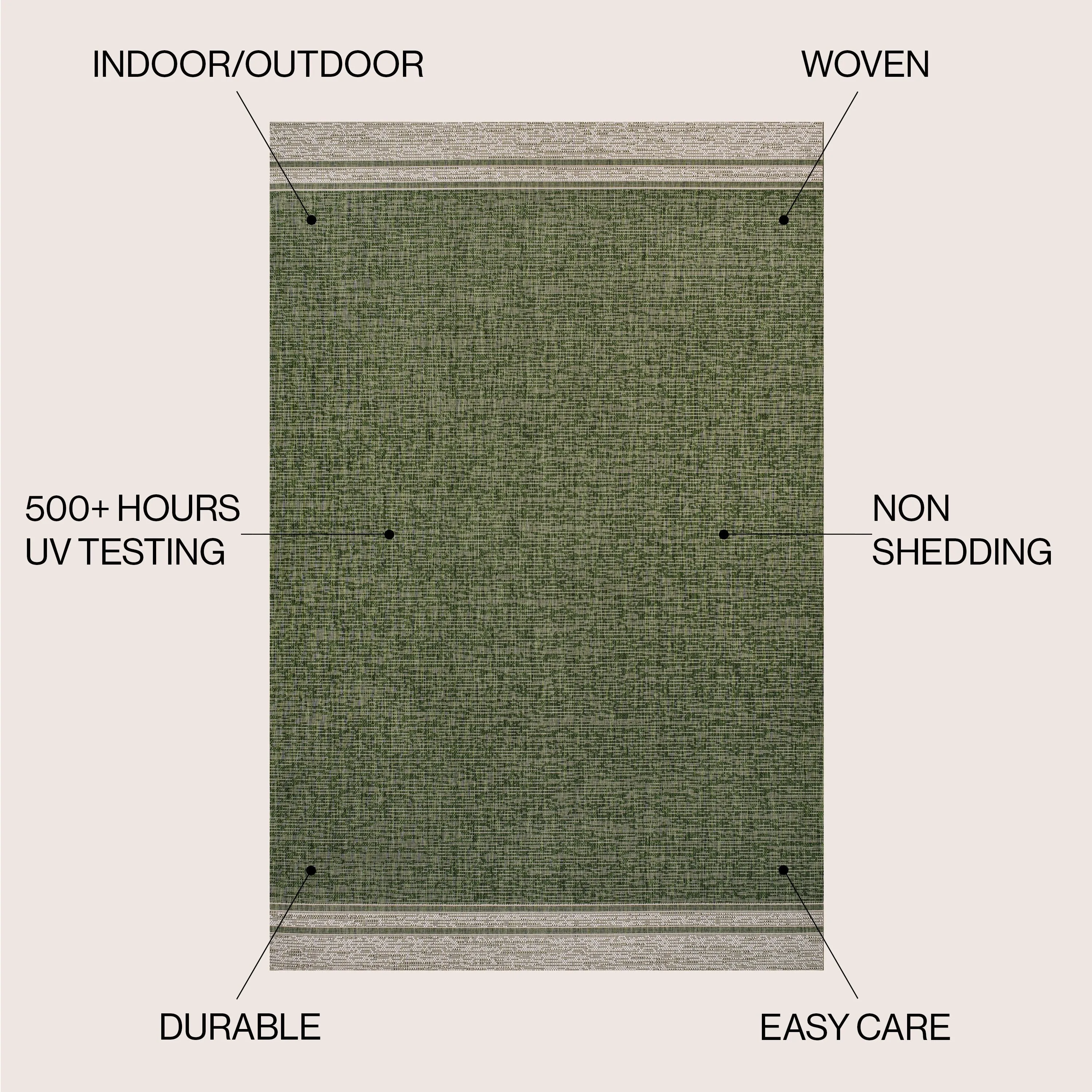 JONATHAN Y Darcy Modern Minimalist Mingled Solid Black/Cream Indoor/Outdoor Area Rug