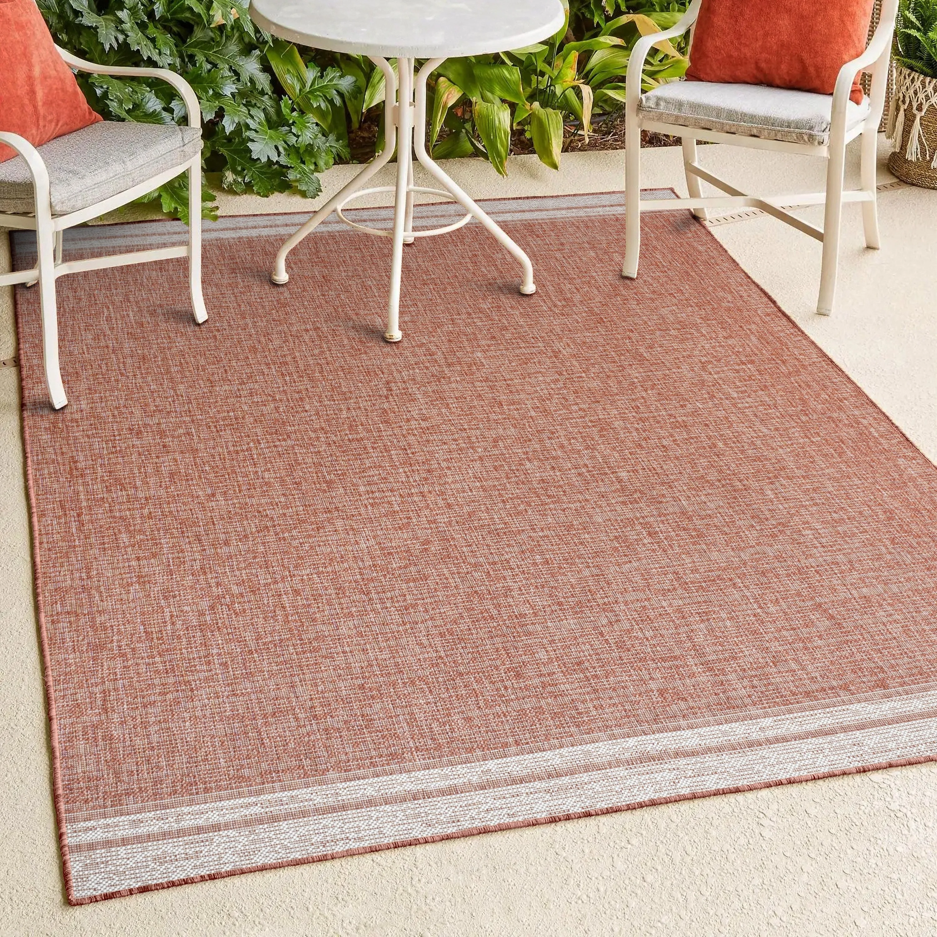 JONATHAN Y Darcy Modern Minimalist Mingled Solid Black/Cream Indoor/Outdoor Area Rug