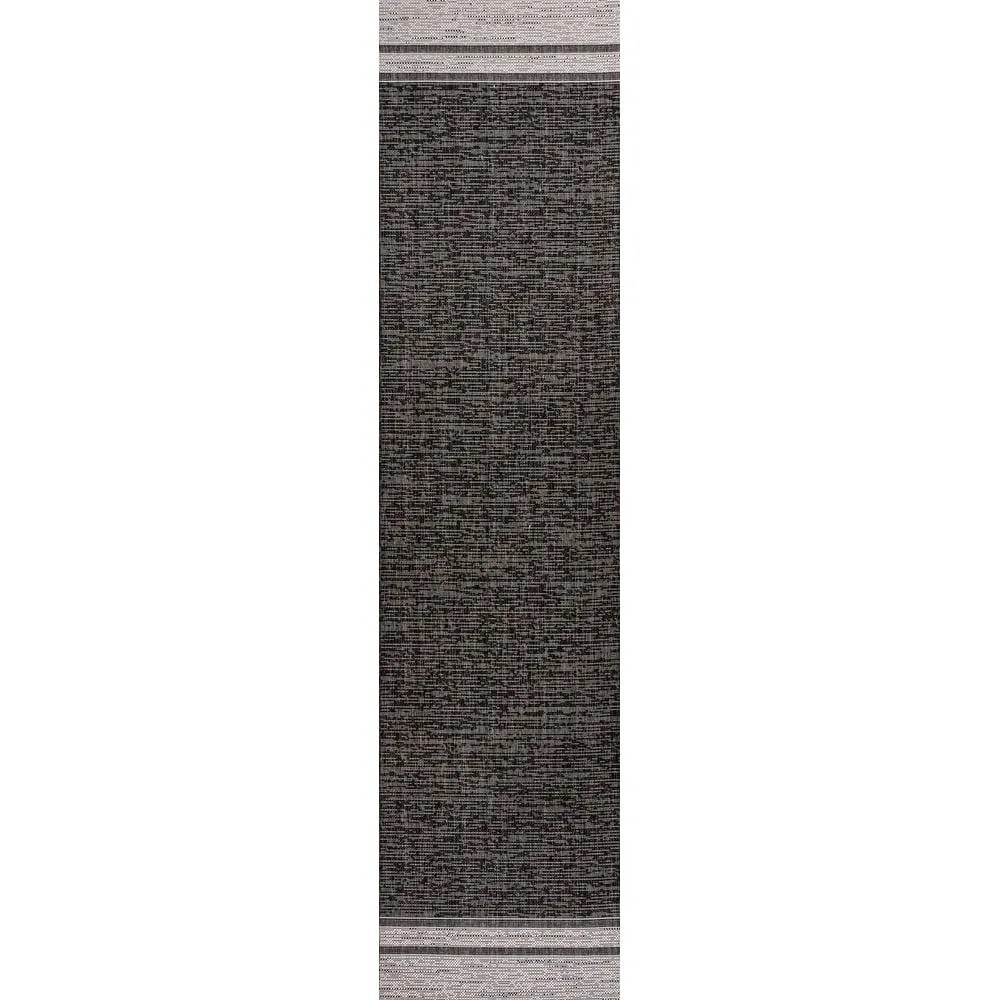 JONATHAN Y Darcy Modern Minimalist Mingled Solid Black/Cream Indoor/Outdoor Area Rug