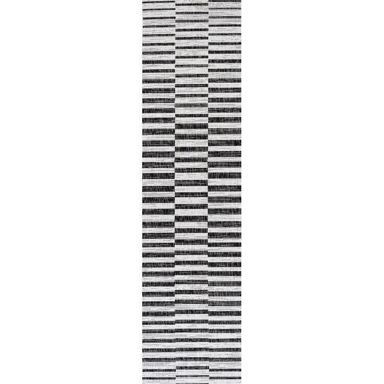 JONATHAN Y Grid Modern Offset Stripe Indoor/Outdoor Area Rug