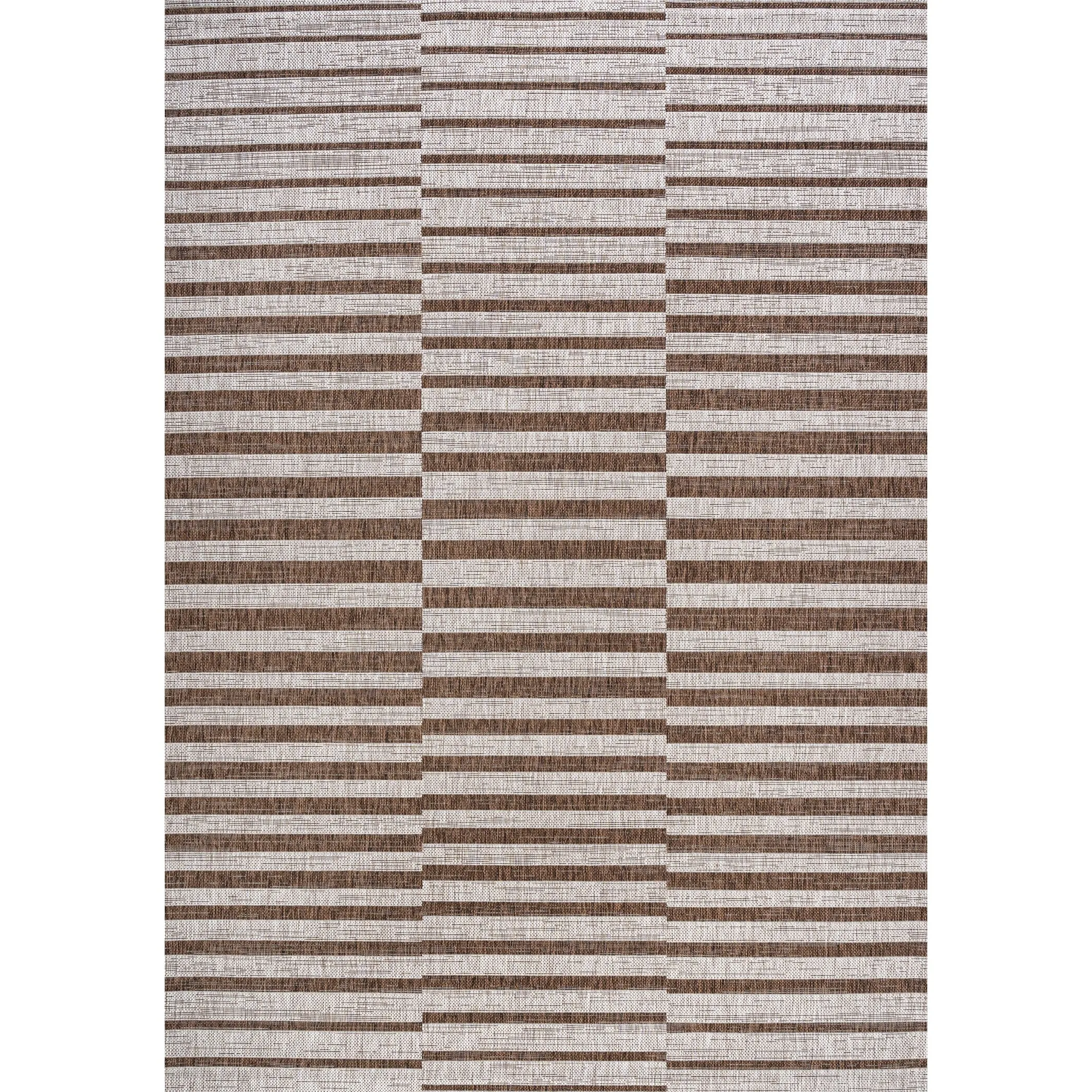 JONATHAN Y Grid Modern Offset Stripe Indoor/Outdoor Area Rug