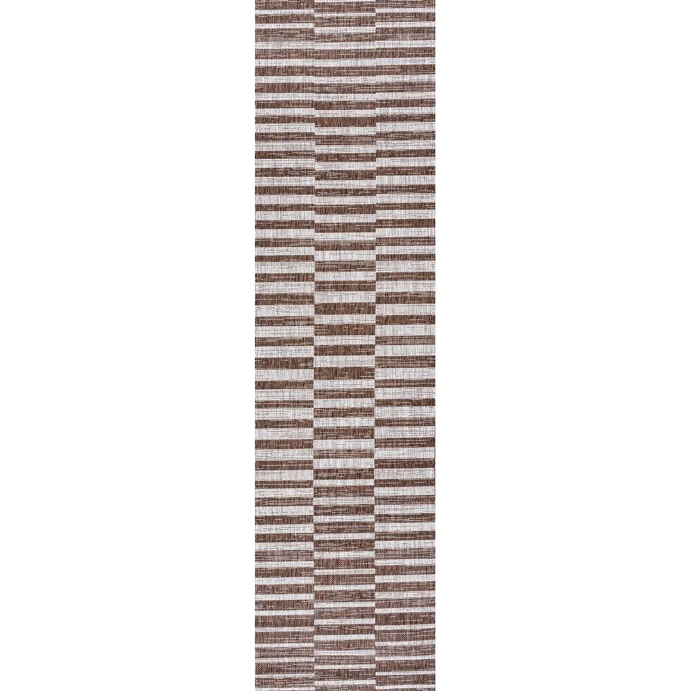 JONATHAN Y Grid Modern Offset Stripe Indoor/Outdoor Area Rug