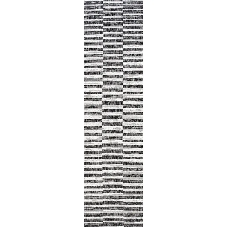 JONATHAN Y Grid Modern Offset Stripe Indoor/Outdoor Area Rug