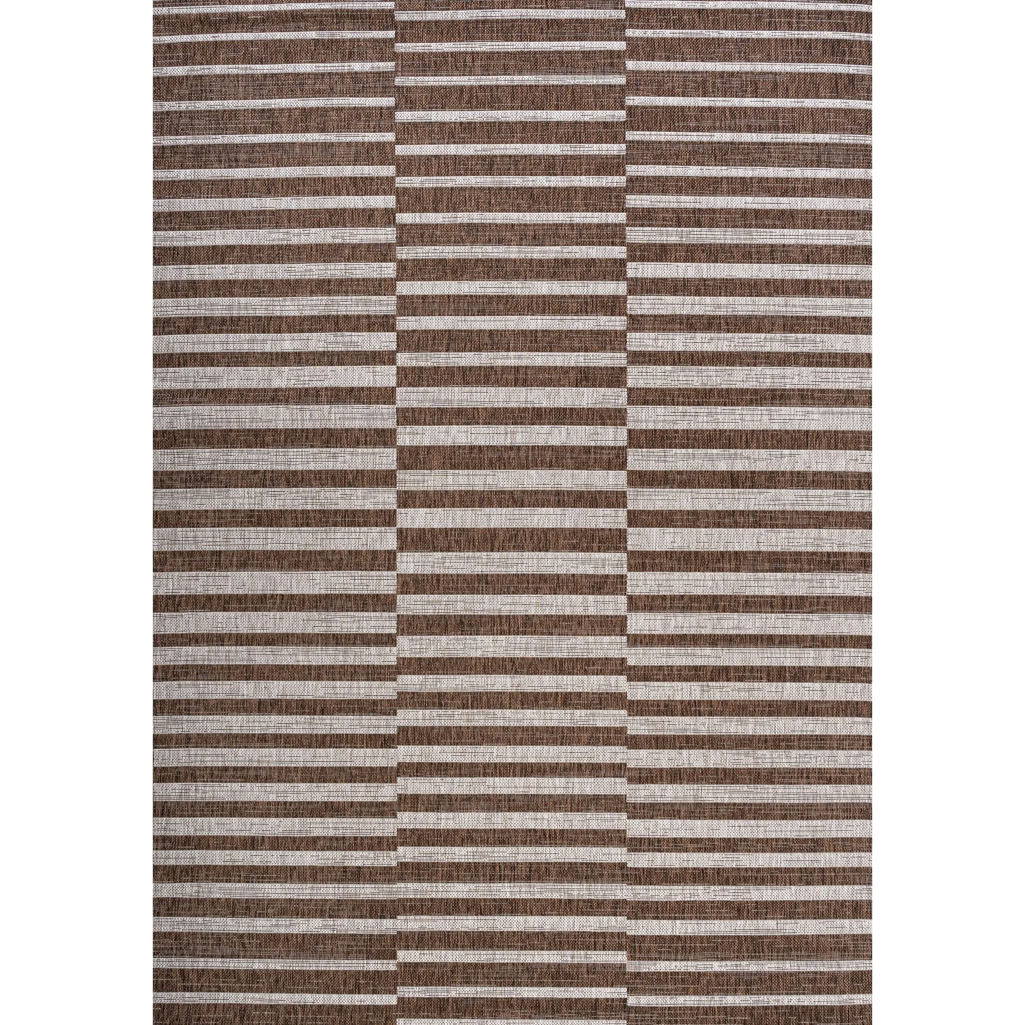 JONATHAN Y Grid Modern Offset Stripe Indoor/Outdoor Area Rug