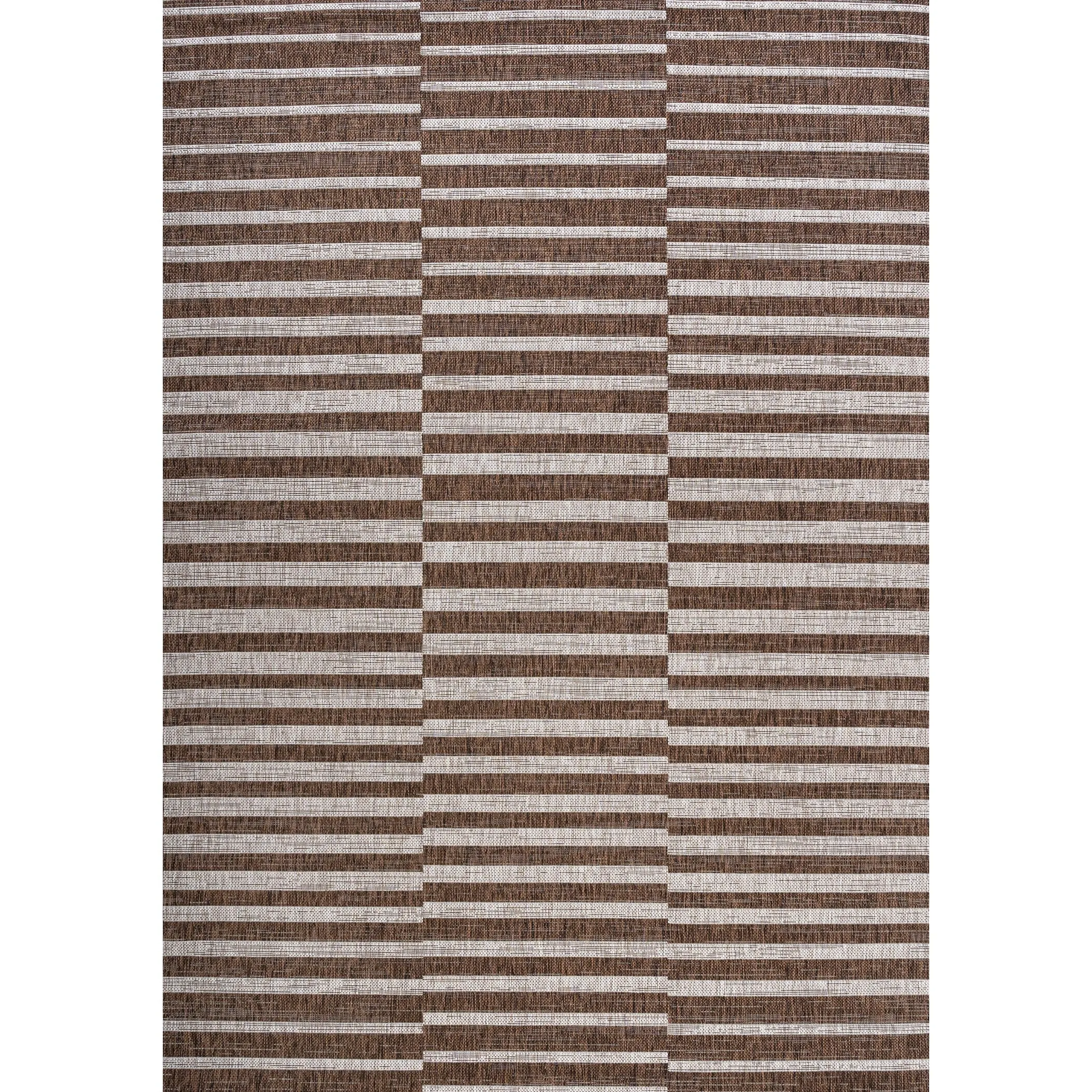 JONATHAN Y Grid Modern Offset Stripe Indoor/Outdoor Area Rug