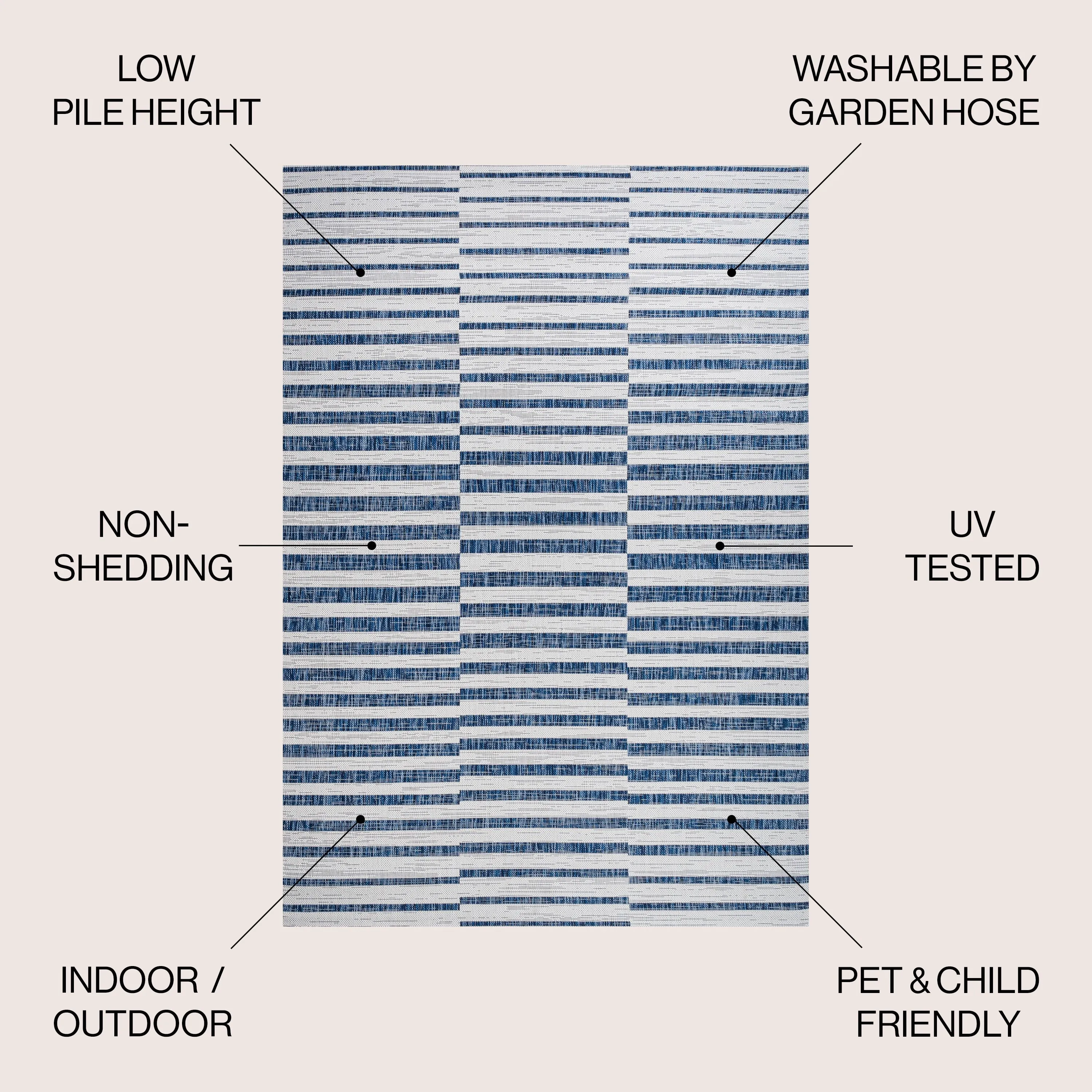 JONATHAN Y Grid Modern Offset Stripe Indoor/Outdoor Area Rug