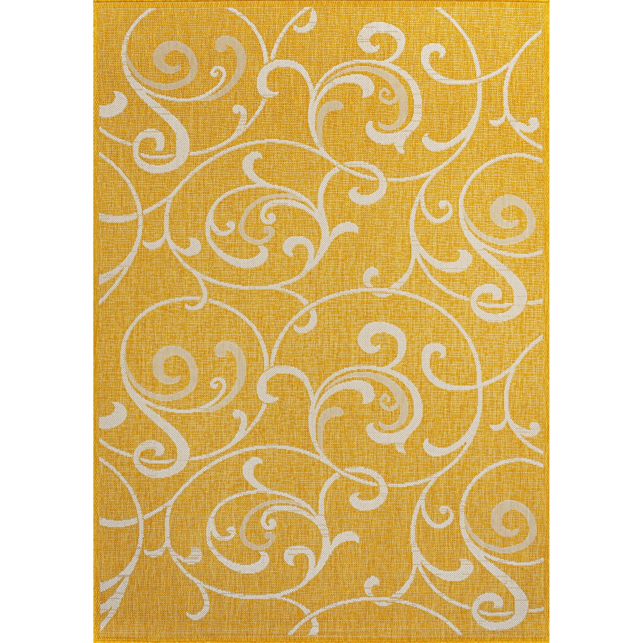 JONATHAN Y Isla Traditional Classic All-Over Scroll Green/Cream Indoor/Outdoor Area Rug