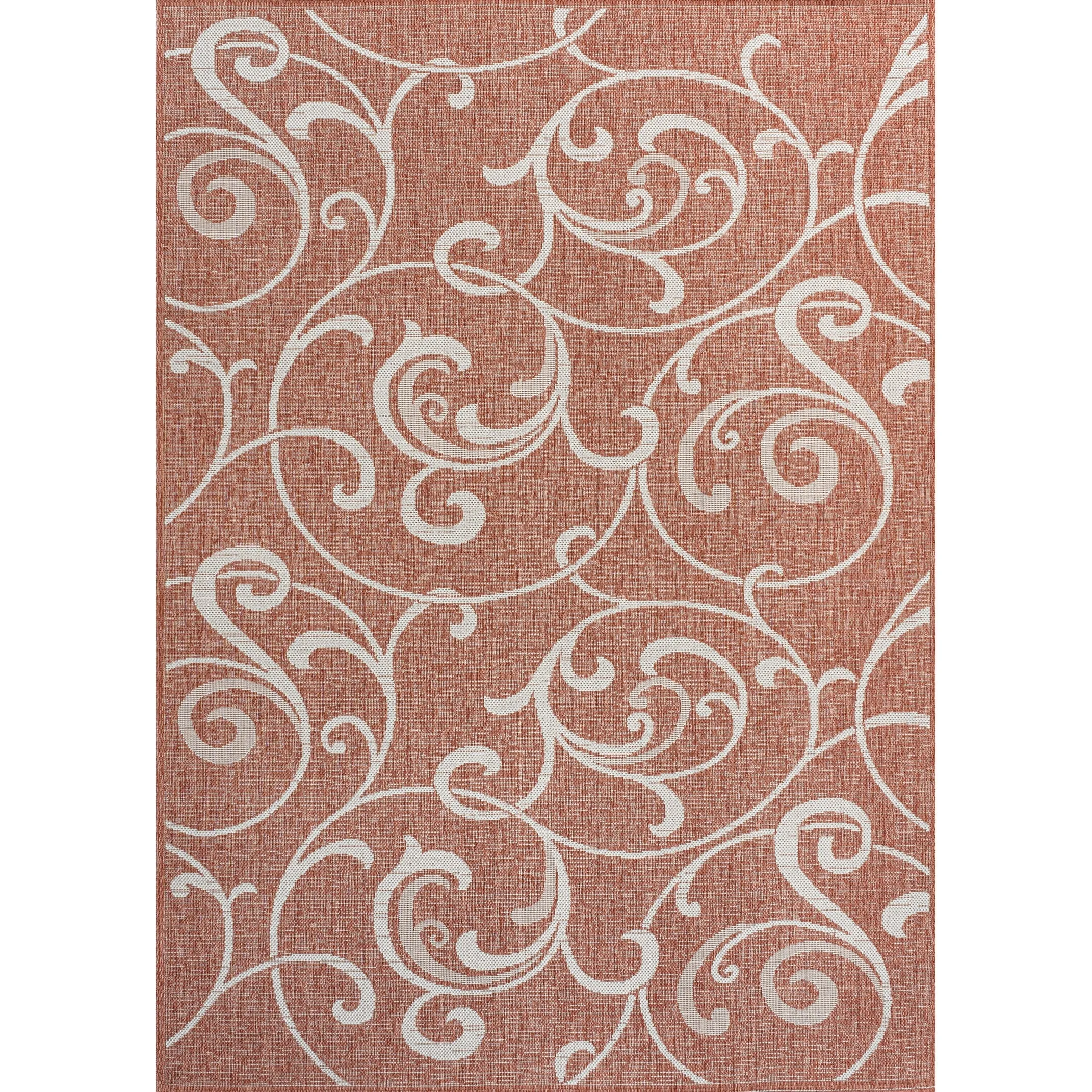 JONATHAN Y Isla Traditional Classic All-Over Scroll Green/Cream Indoor/Outdoor Area Rug