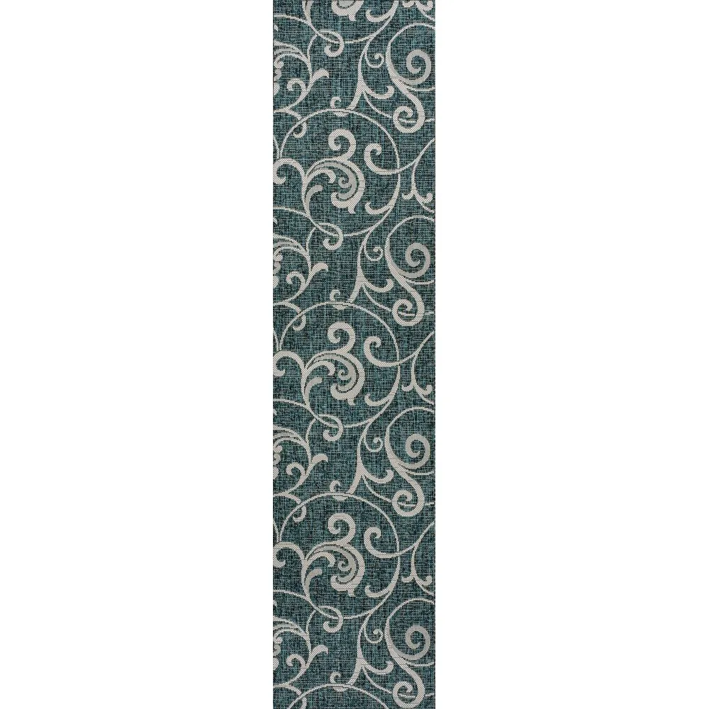 JONATHAN Y Isla Traditional Classic All-Over Scroll Green/Cream Indoor/Outdoor Area Rug