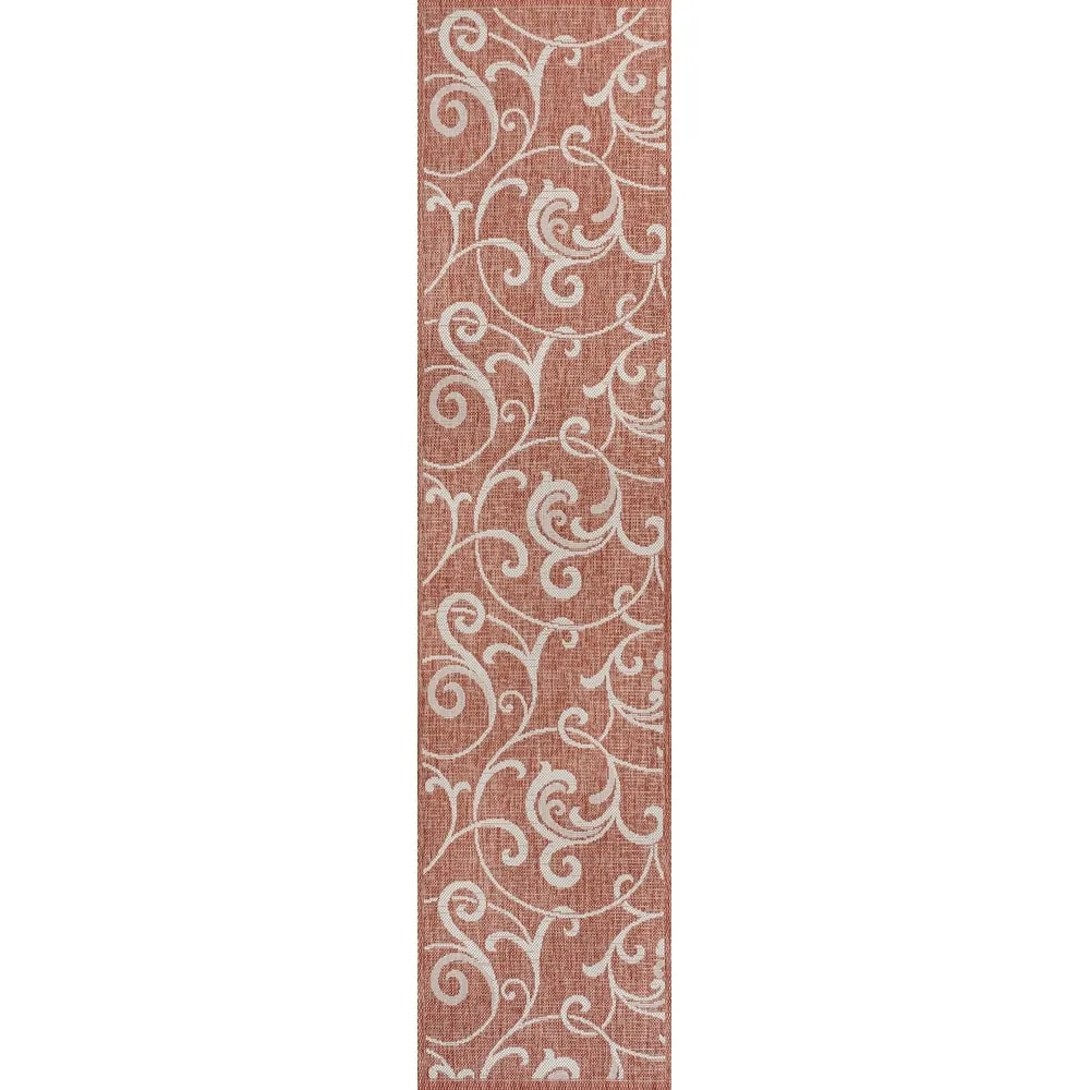 JONATHAN Y Isla Traditional Classic All-Over Scroll Green/Cream Indoor/Outdoor Area Rug
