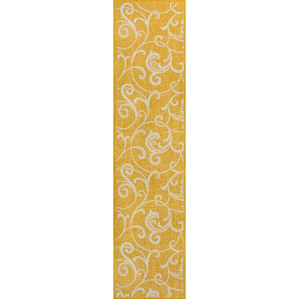 JONATHAN Y Isla Traditional Classic All-Over Scroll Green/Cream Indoor/Outdoor Area Rug