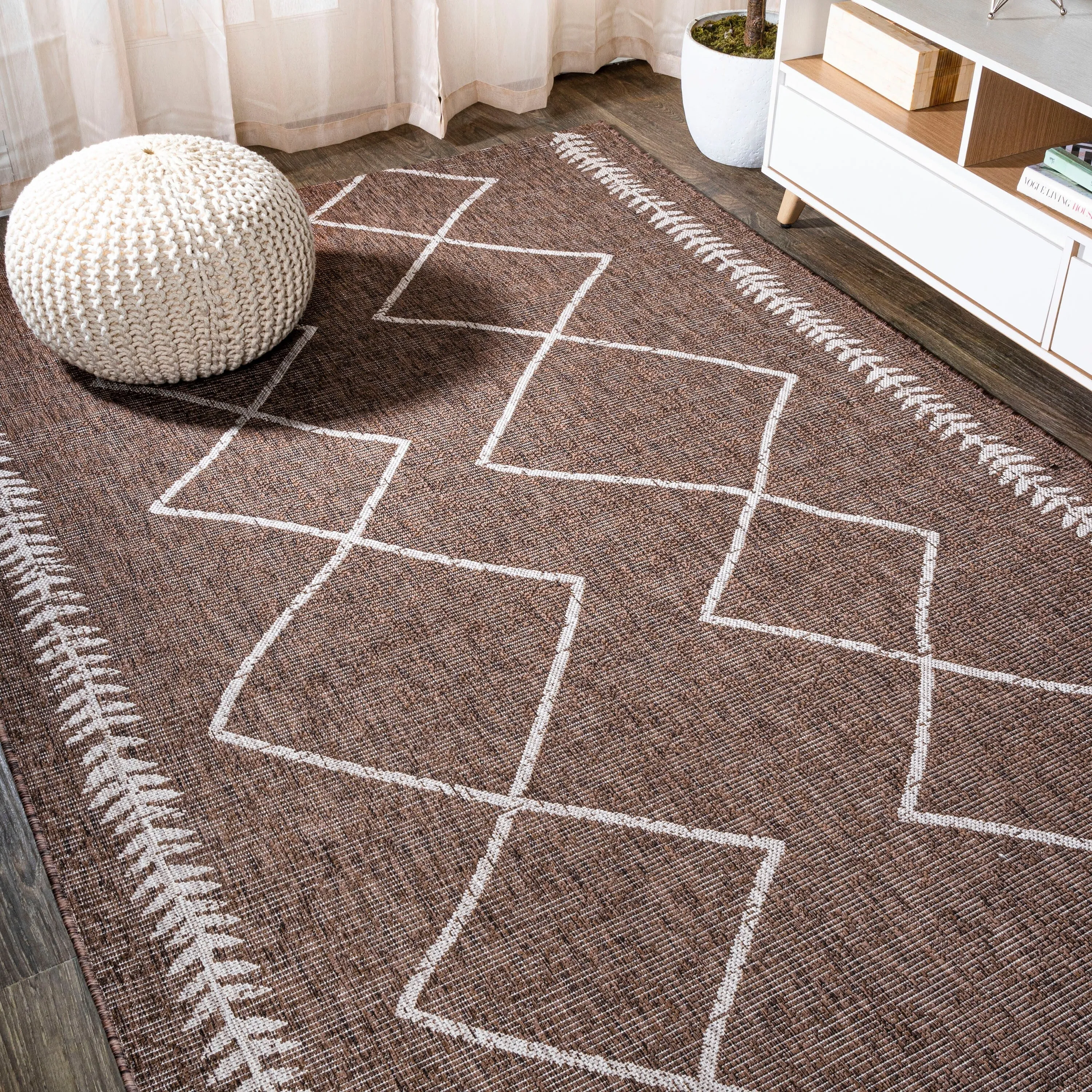 JONATHAN Y Kafel Tribal Diamond Trellis Indoor/Outdoor Area Rug