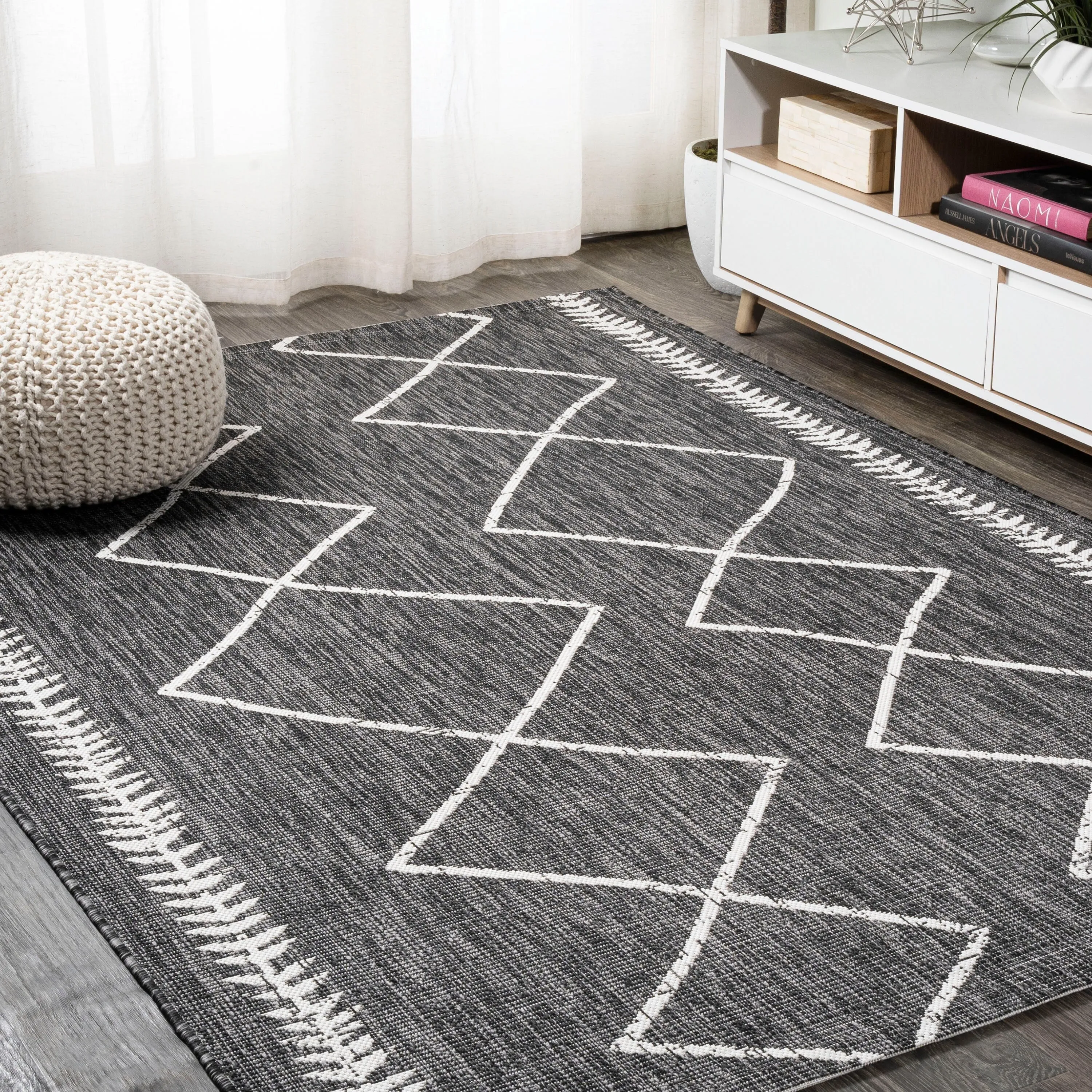 JONATHAN Y Kafel Tribal Diamond Trellis Indoor/Outdoor Area Rug