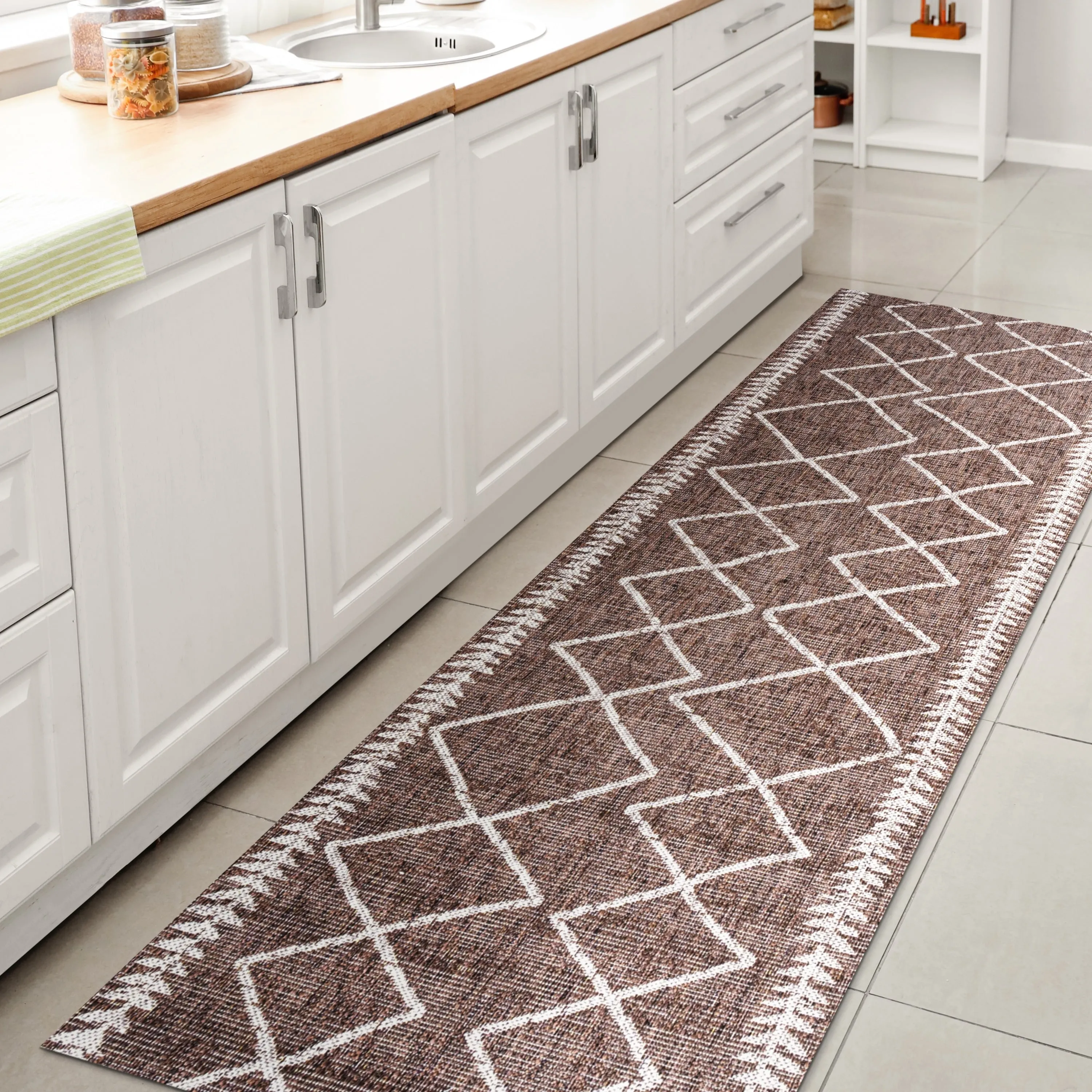 JONATHAN Y Kafel Tribal Diamond Trellis Indoor/Outdoor Area Rug