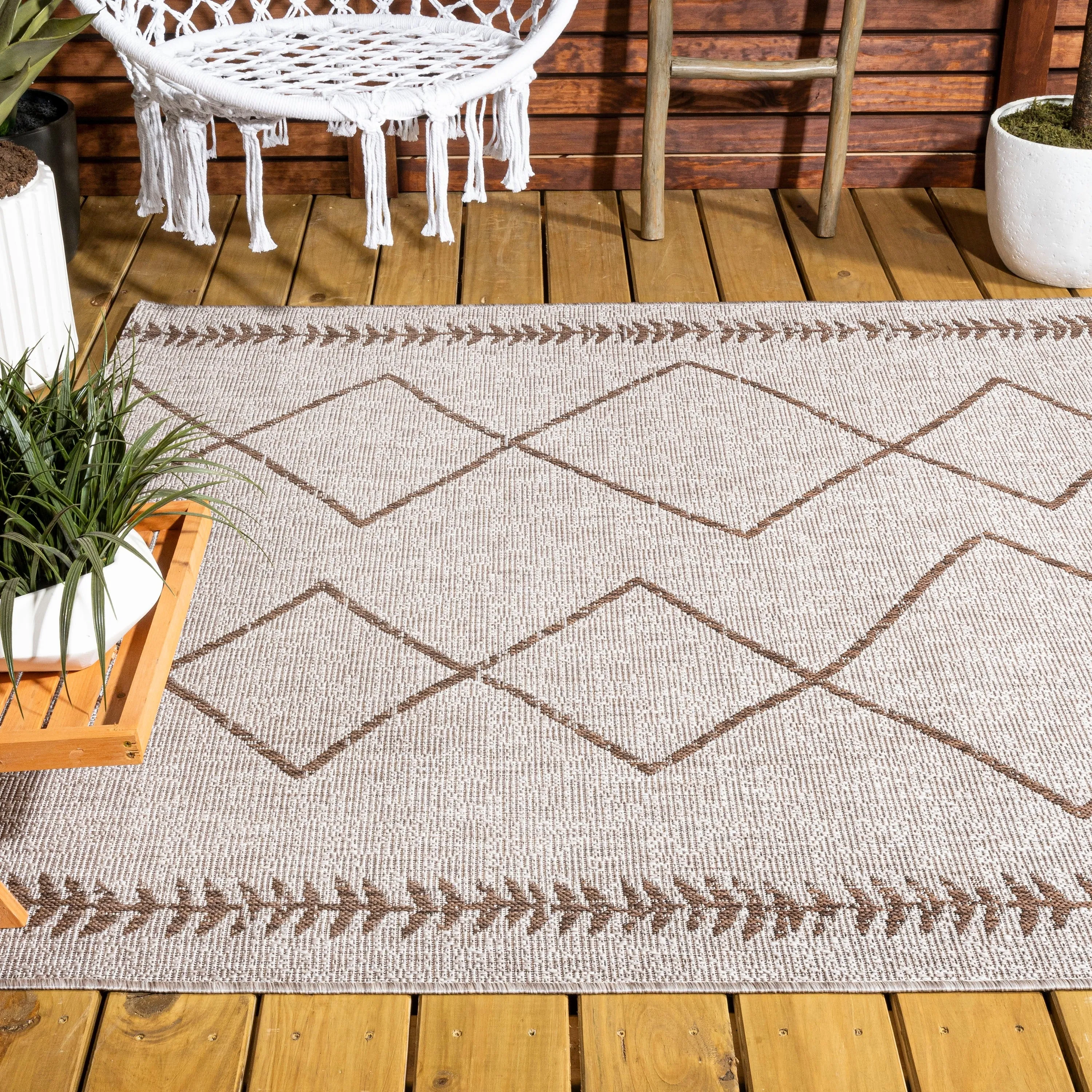 JONATHAN Y Kafel Tribal Diamond Trellis Indoor/Outdoor Area Rug