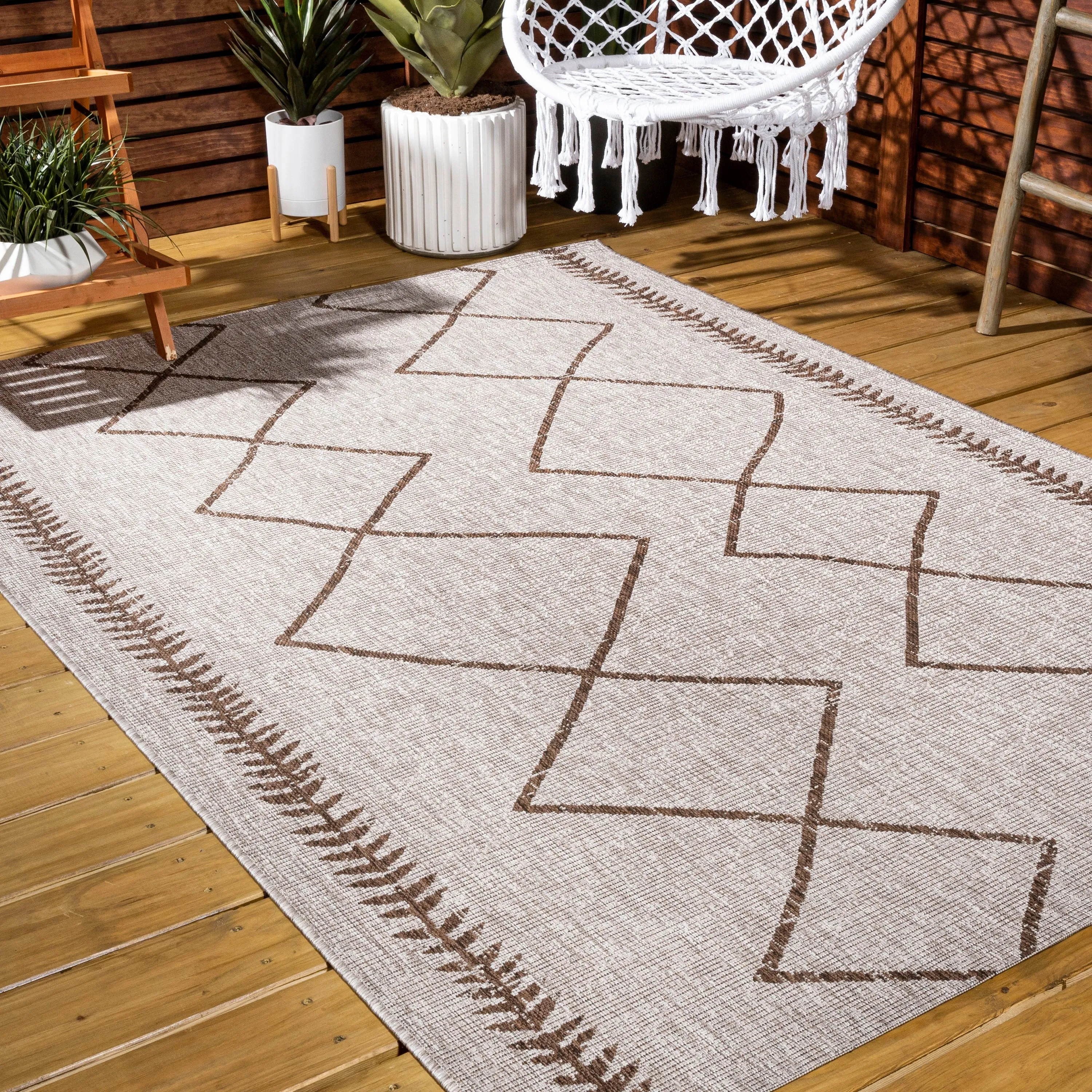 JONATHAN Y Kafel Tribal Diamond Trellis Indoor/Outdoor Area Rug