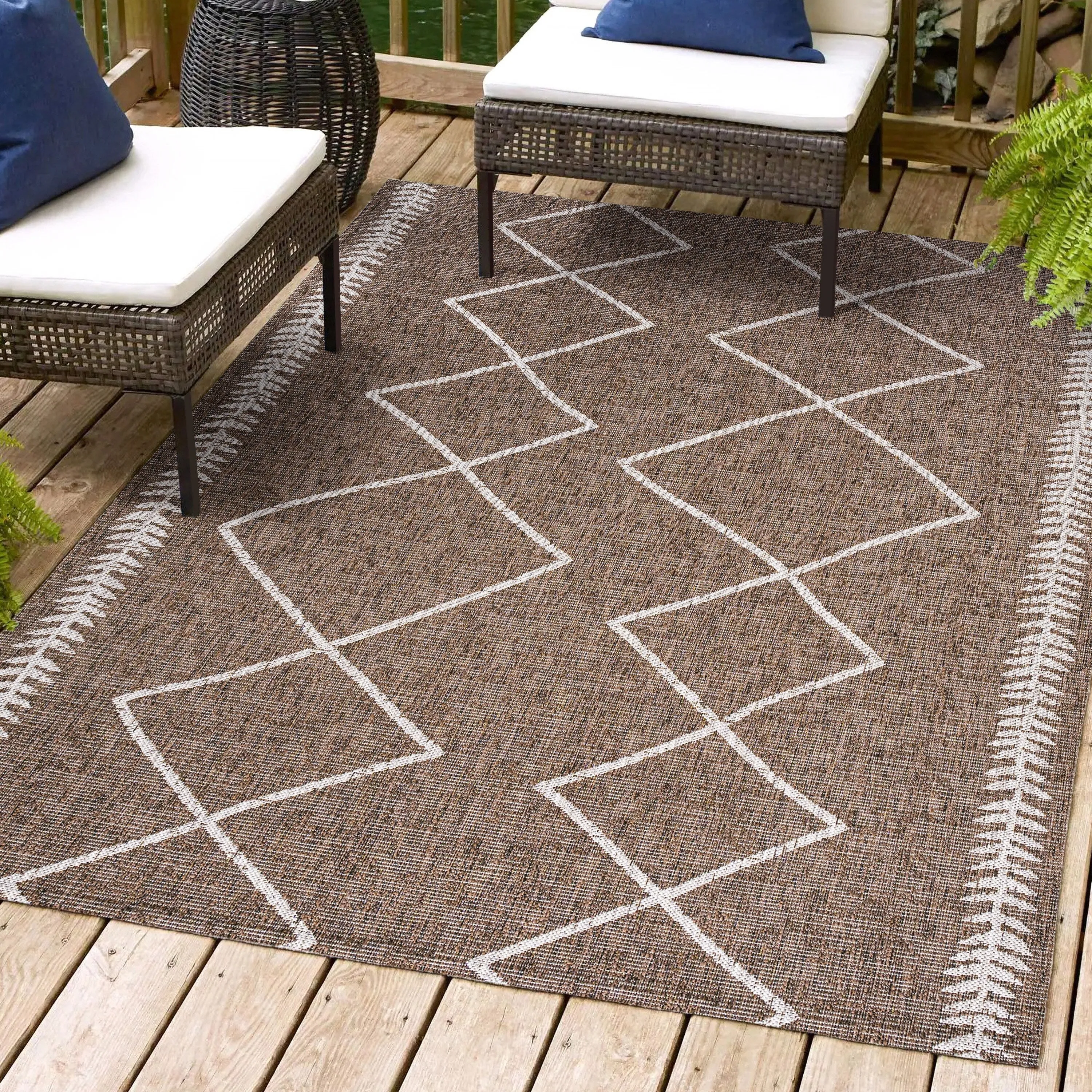 JONATHAN Y Kafel Tribal Diamond Trellis Indoor/Outdoor Area Rug