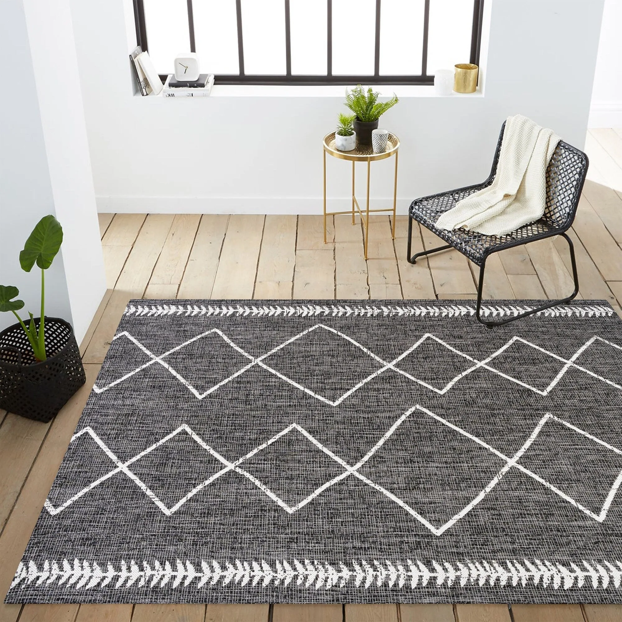 JONATHAN Y Kafel Tribal Diamond Trellis Indoor/Outdoor Area Rug
