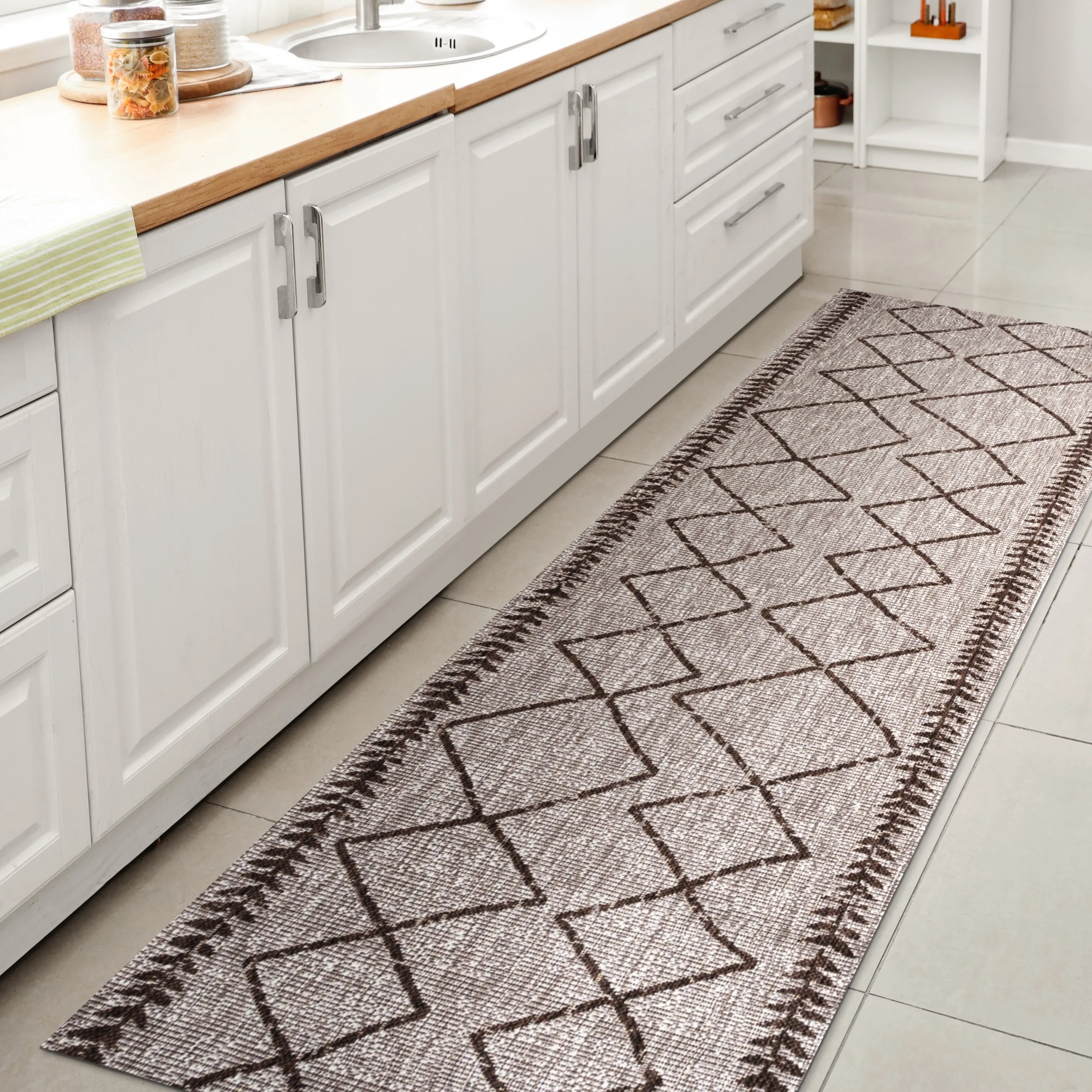 JONATHAN Y Kafel Tribal Diamond Trellis Indoor/Outdoor Area Rug