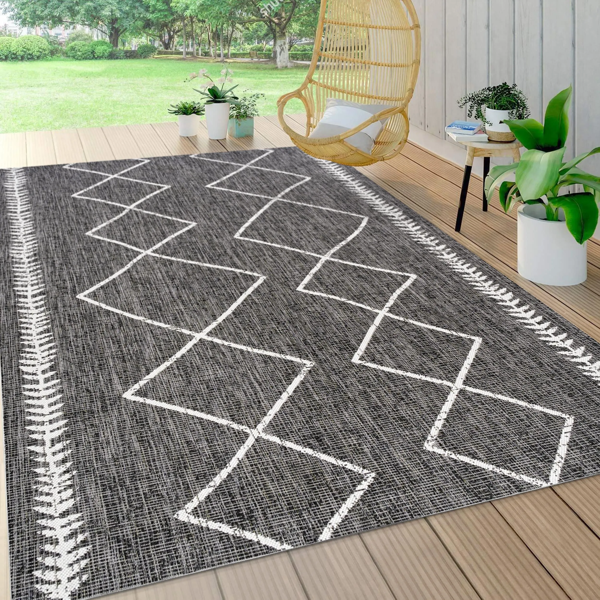 JONATHAN Y Kafel Tribal Diamond Trellis Indoor/Outdoor Area Rug