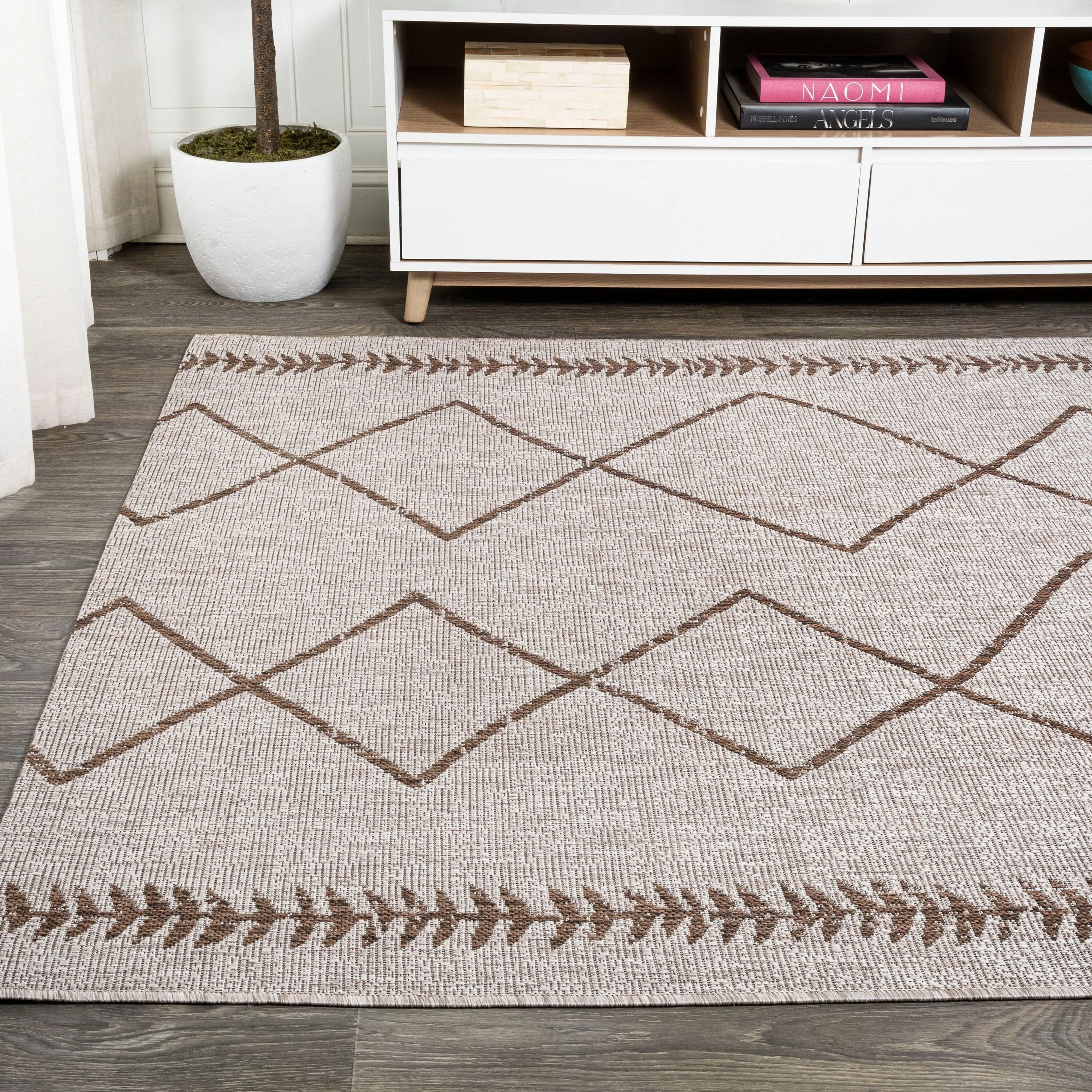 JONATHAN Y Kafel Tribal Diamond Trellis Indoor/Outdoor Area Rug