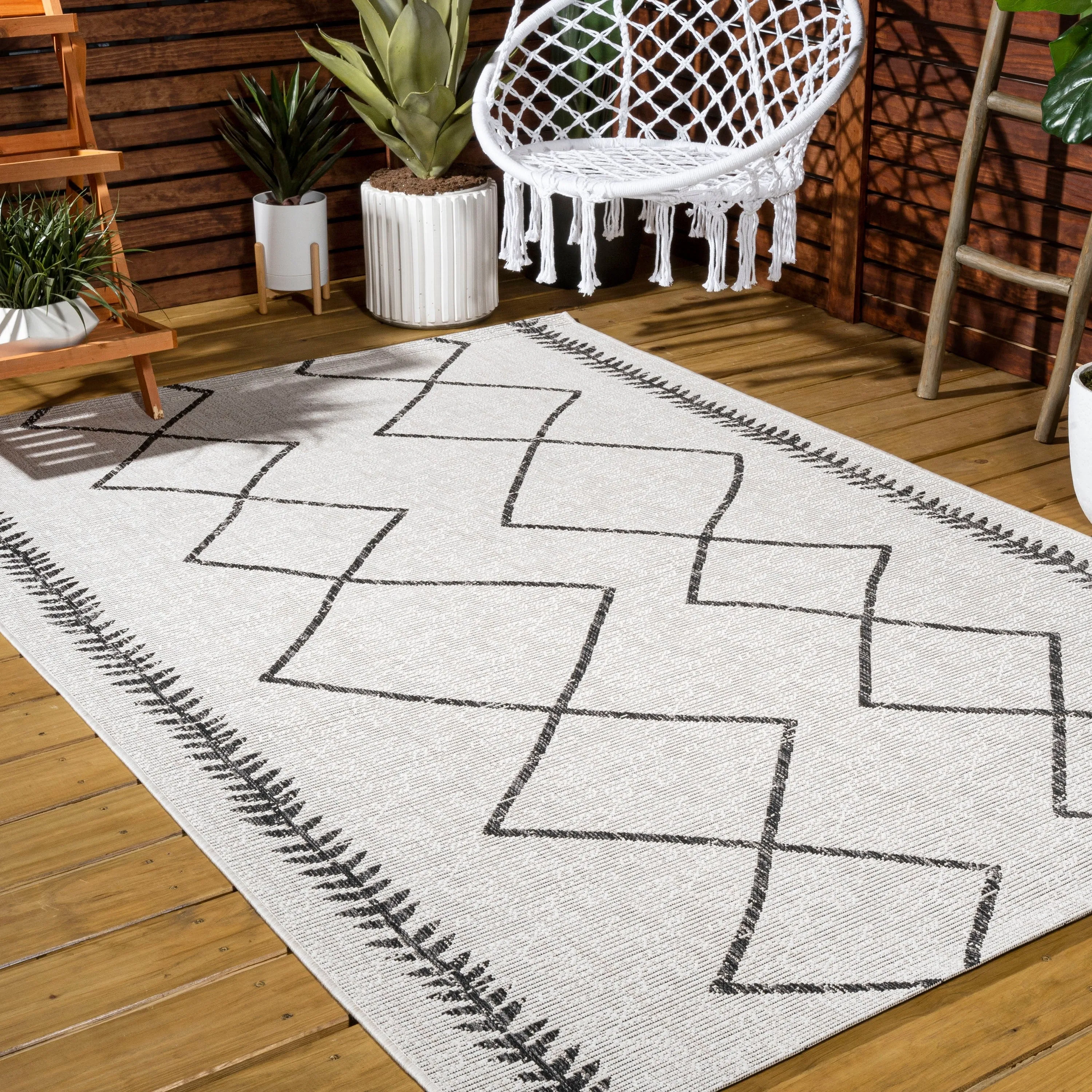 JONATHAN Y Kafel Tribal Diamond Trellis Indoor/Outdoor Area Rug