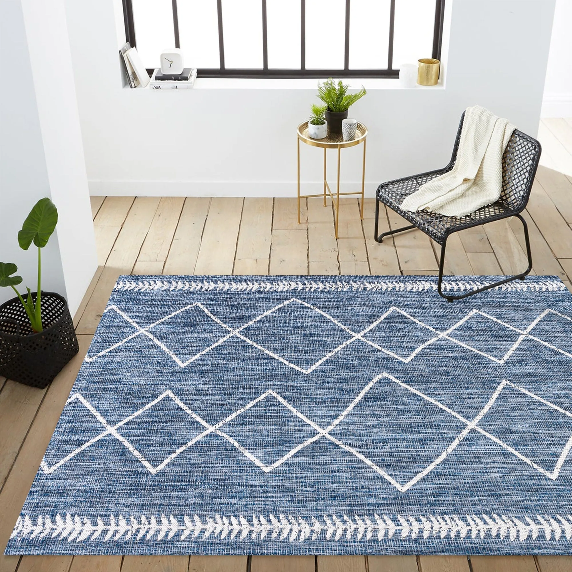 JONATHAN Y Kafel Tribal Diamond Trellis Indoor/Outdoor Area Rug
