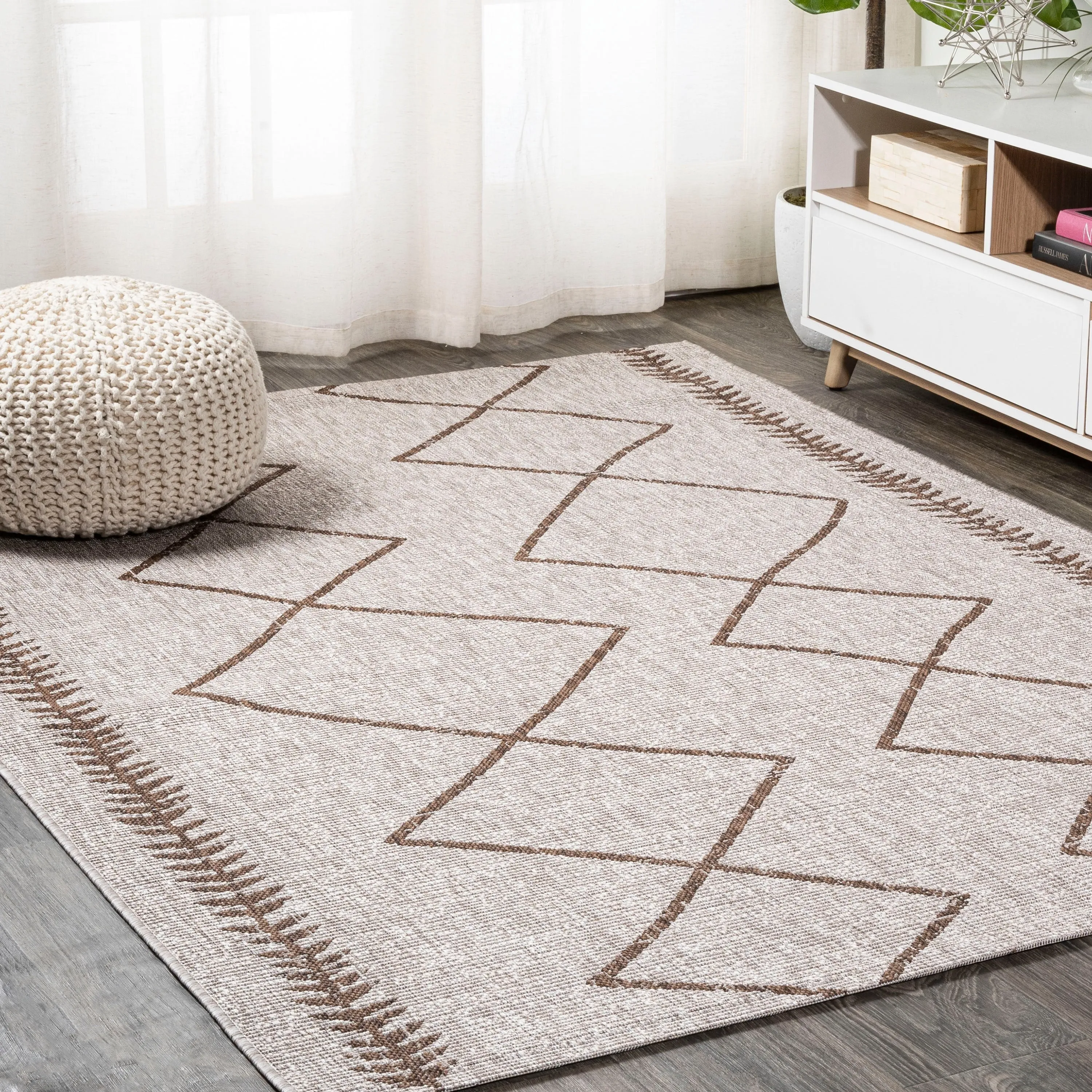JONATHAN Y Kafel Tribal Diamond Trellis Indoor/Outdoor Area Rug