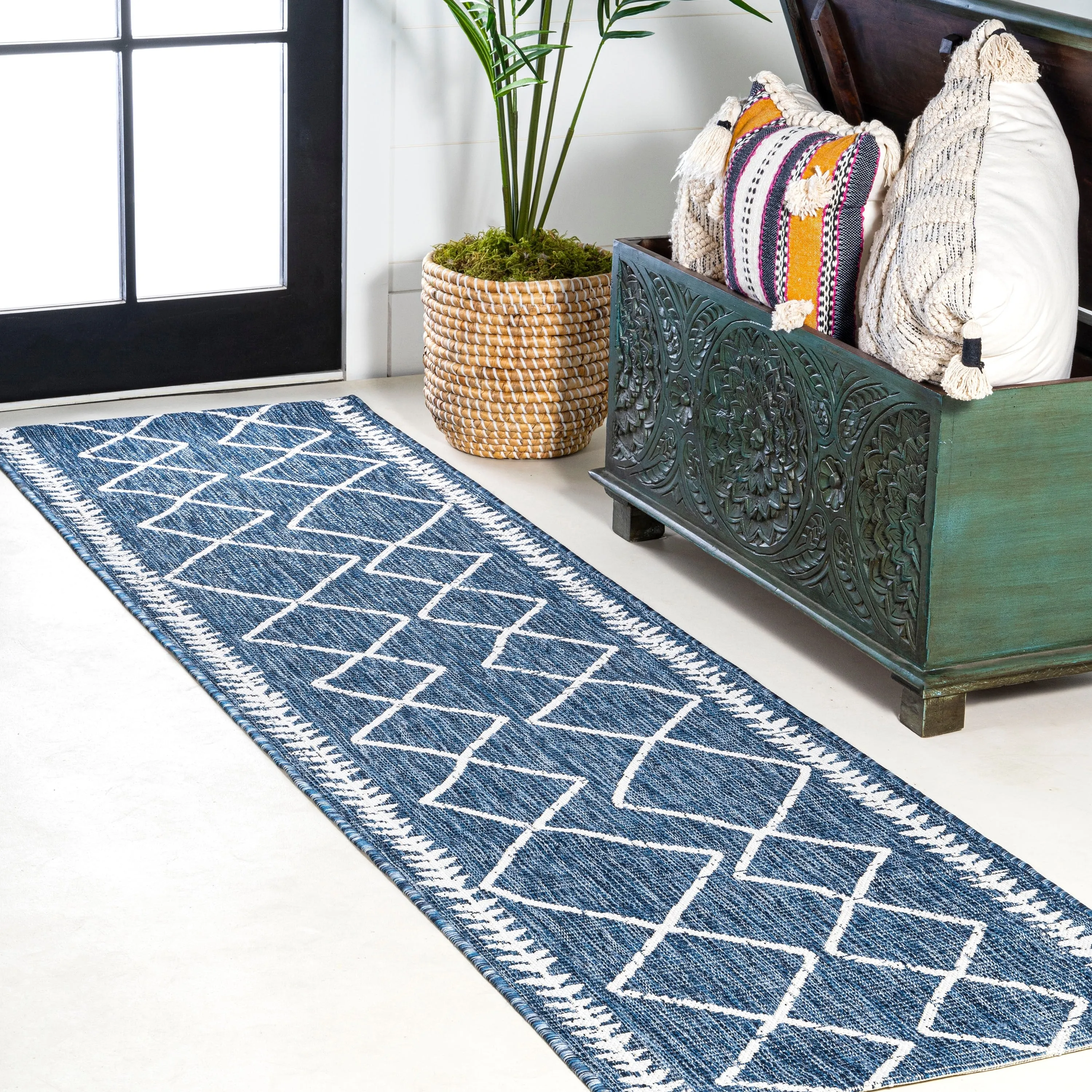 JONATHAN Y Kafel Tribal Diamond Trellis Indoor/Outdoor Area Rug