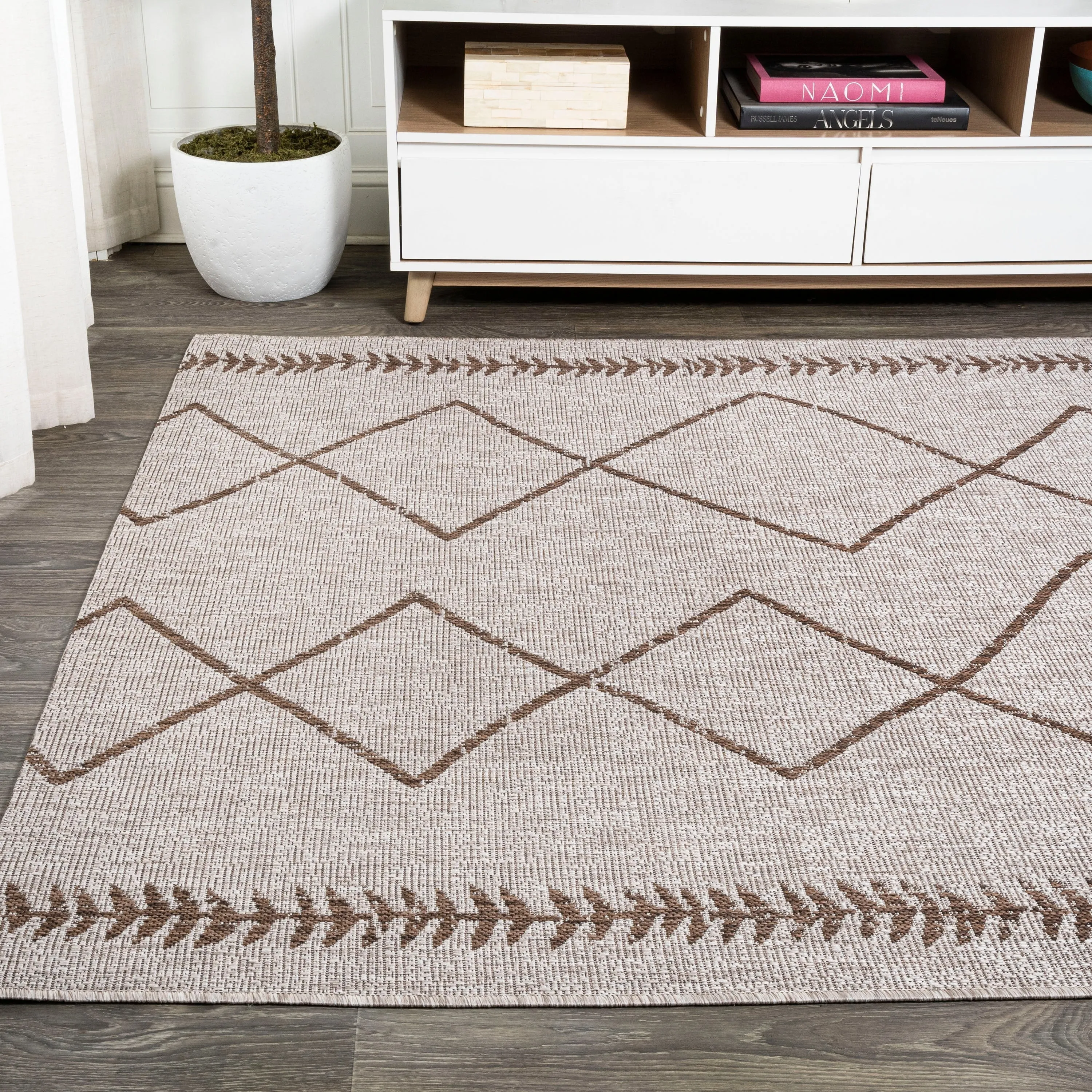 JONATHAN Y Kafel Tribal Diamond Trellis Indoor/Outdoor Area Rug
