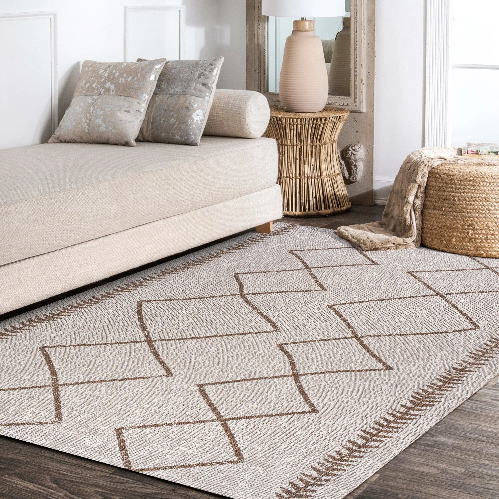 JONATHAN Y Kafel Tribal Diamond Trellis Indoor/Outdoor Area Rug