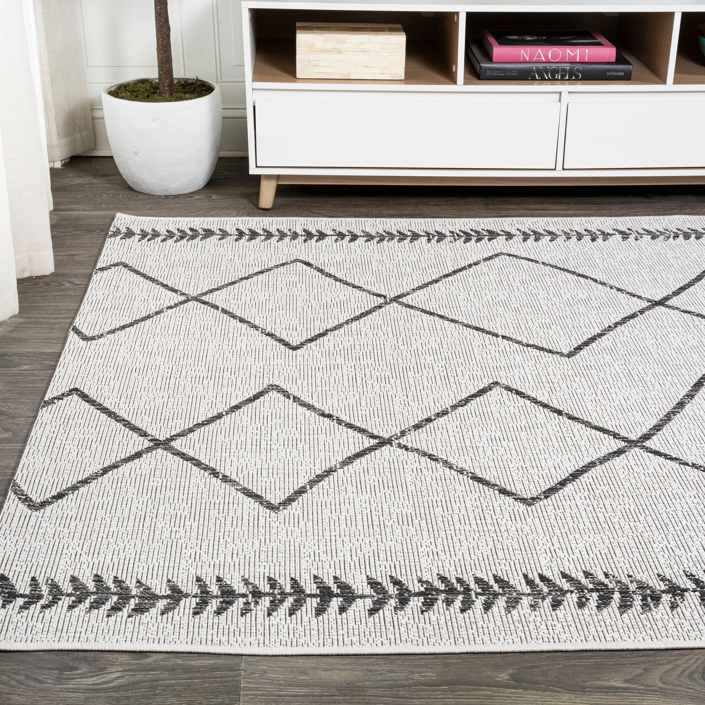 JONATHAN Y Kafel Tribal Diamond Trellis Indoor/Outdoor Area Rug