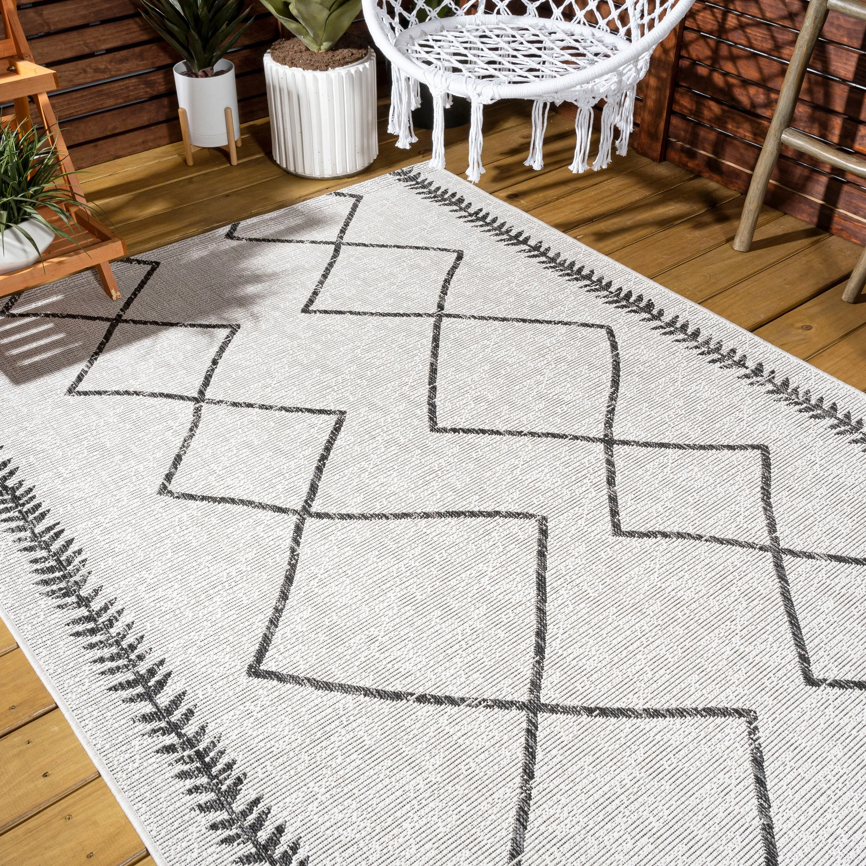 JONATHAN Y Kafel Tribal Diamond Trellis Indoor/Outdoor Area Rug