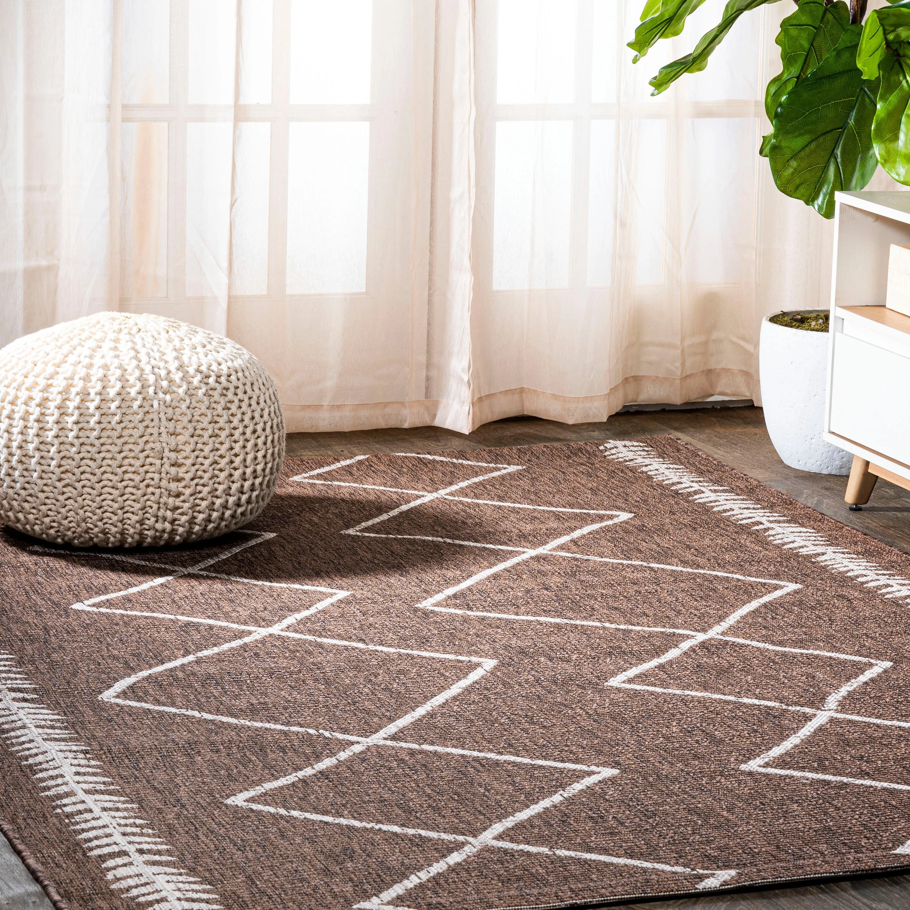 JONATHAN Y Kafel Tribal Diamond Trellis Indoor/Outdoor Area Rug