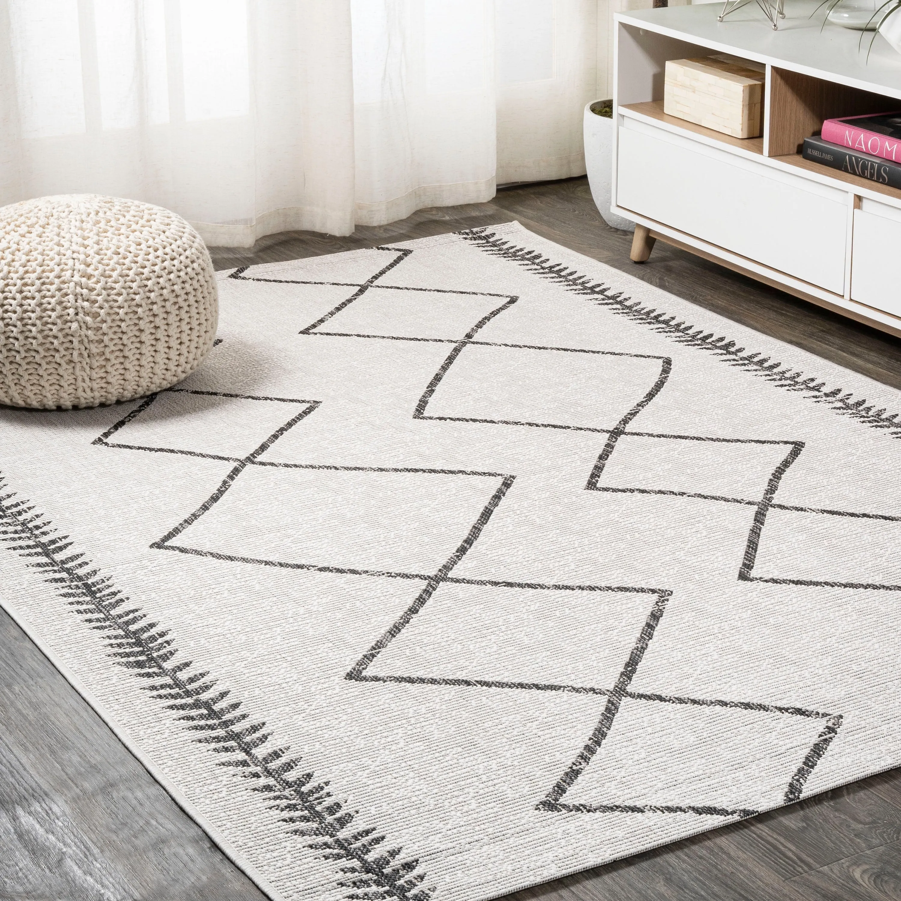 JONATHAN Y Kafel Tribal Diamond Trellis Indoor/Outdoor Area Rug