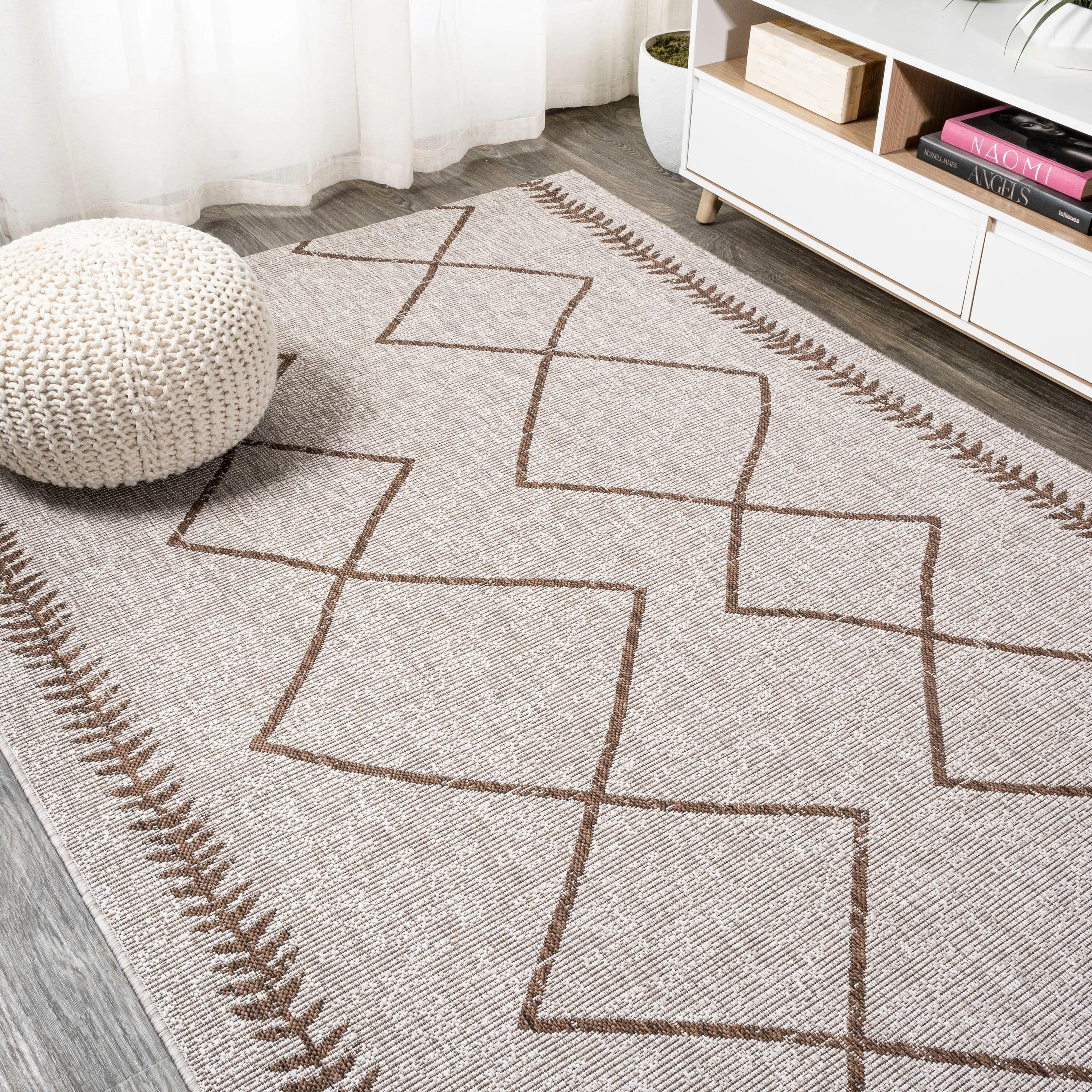 JONATHAN Y Kafel Tribal Diamond Trellis Indoor/Outdoor Area Rug