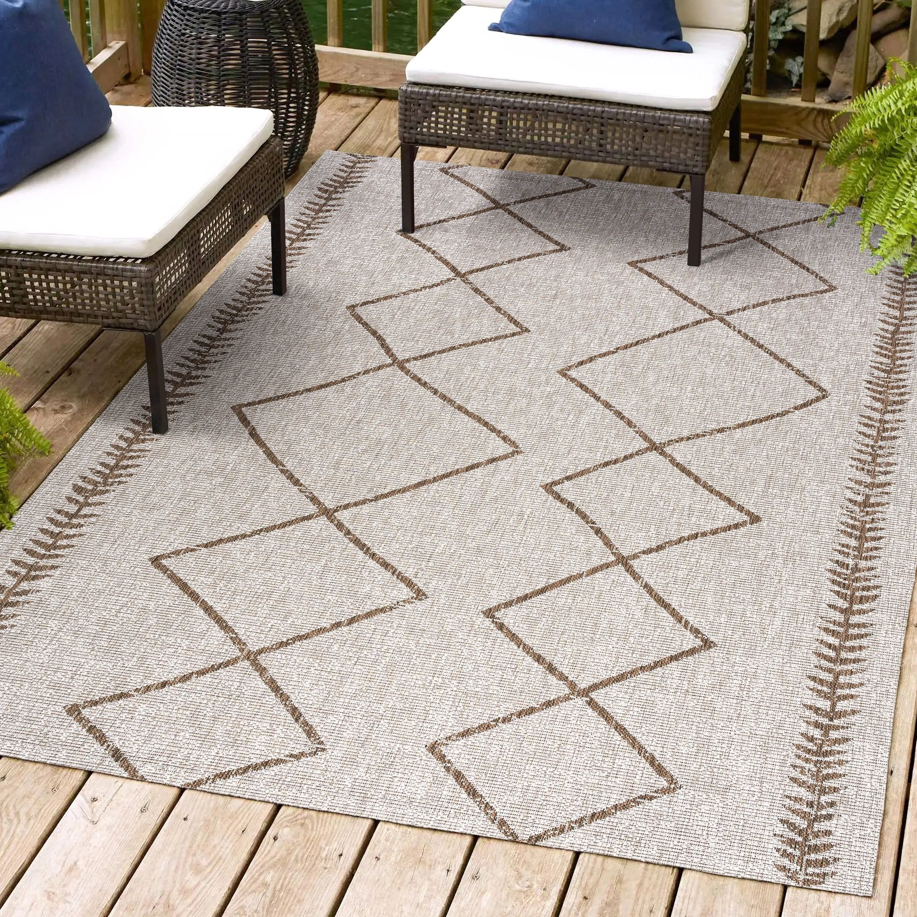 JONATHAN Y Kafel Tribal Diamond Trellis Indoor/Outdoor Area Rug