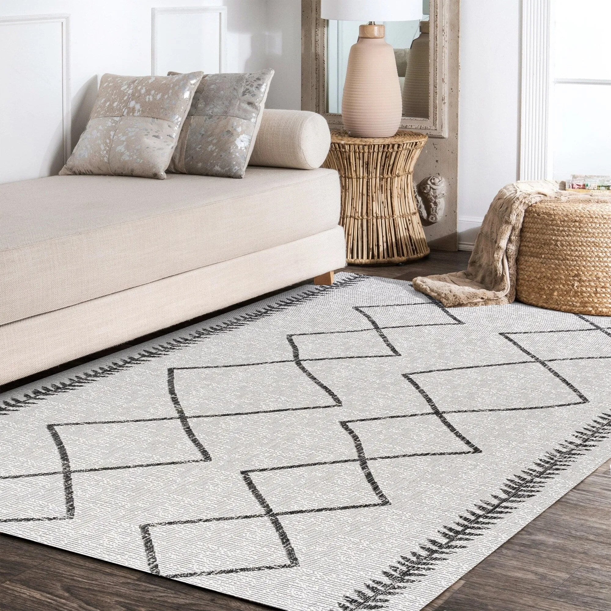 JONATHAN Y Kafel Tribal Diamond Trellis Indoor/Outdoor Area Rug