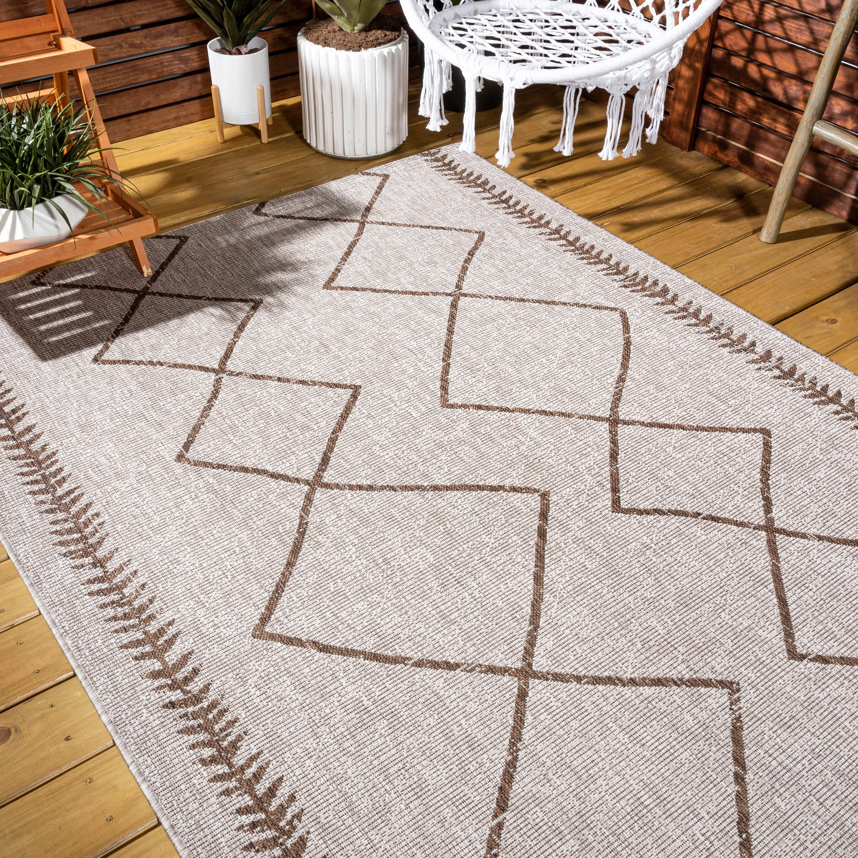 JONATHAN Y Kafel Tribal Diamond Trellis Indoor/Outdoor Area Rug