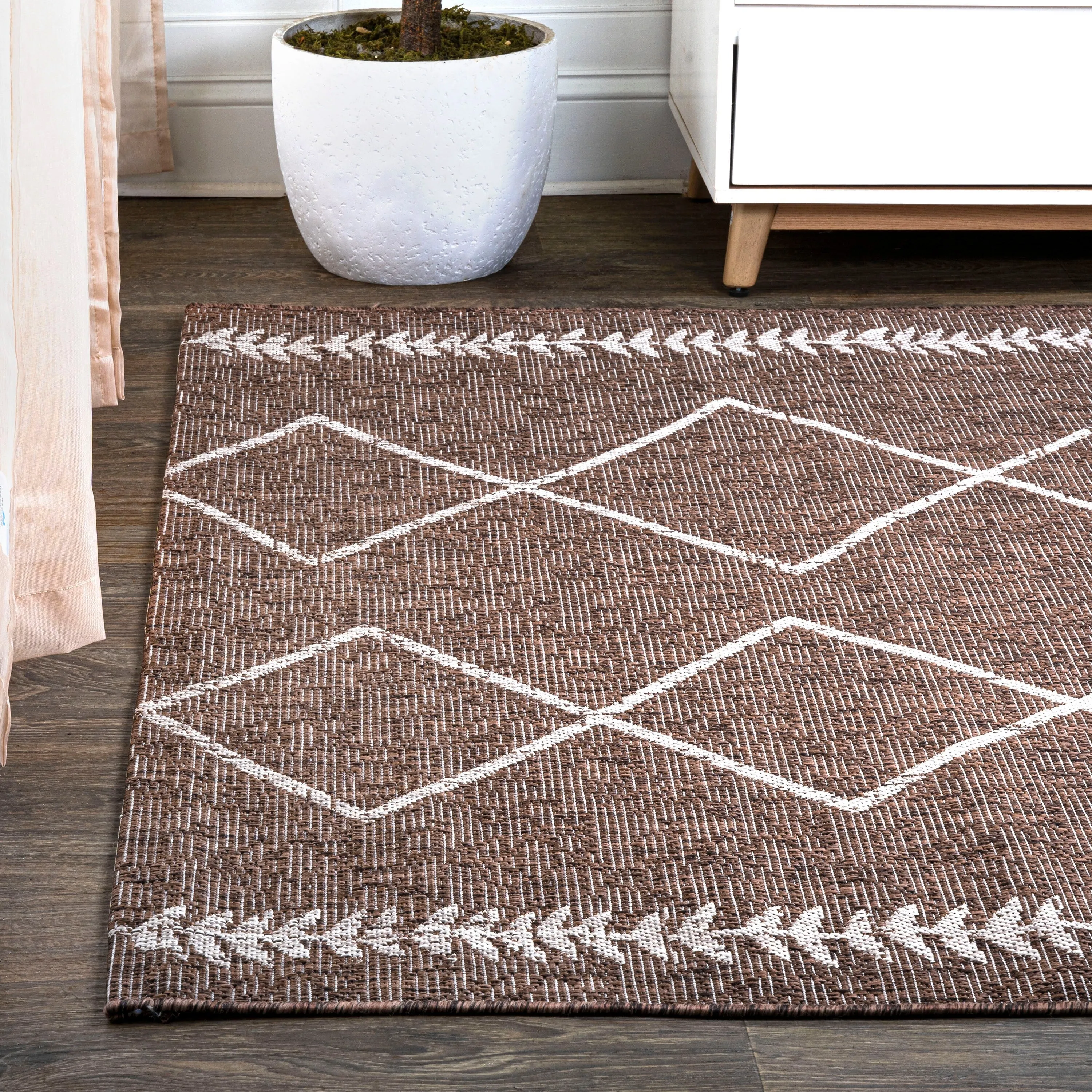JONATHAN Y Kafel Tribal Diamond Trellis Indoor/Outdoor Area Rug