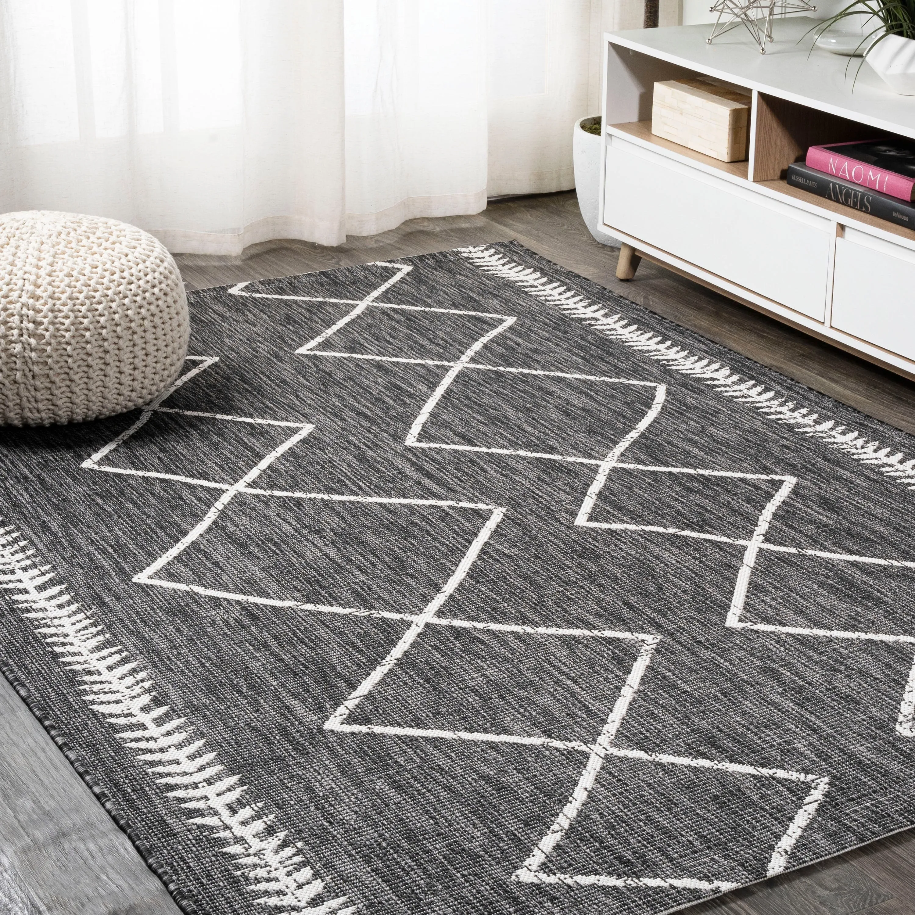 JONATHAN Y Kafel Tribal Diamond Trellis Indoor/Outdoor Area Rug