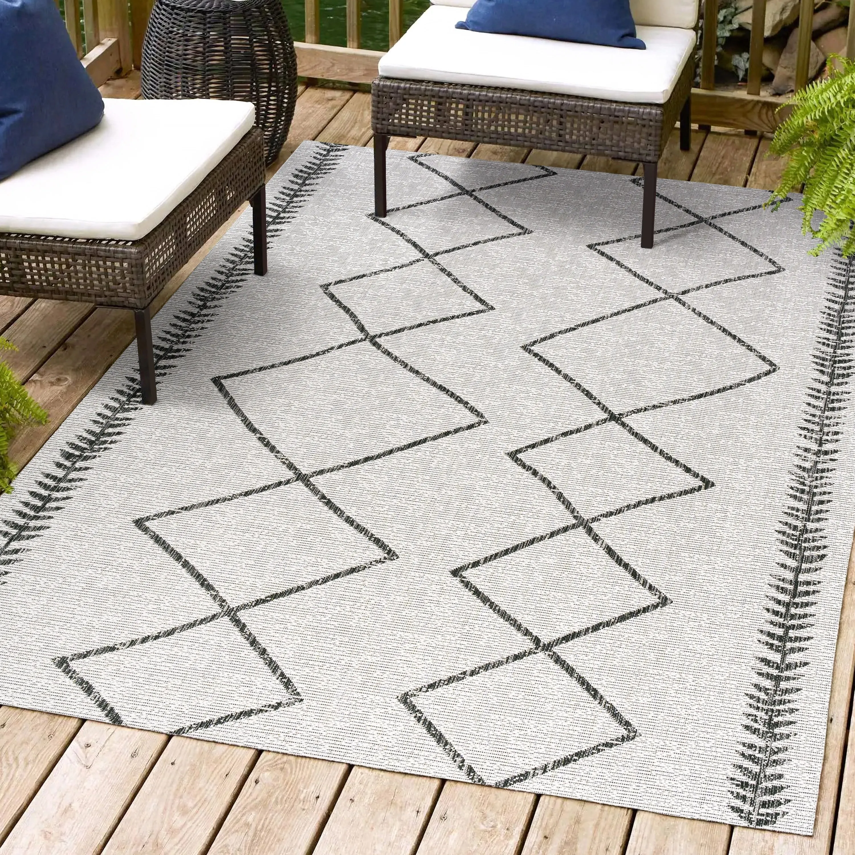 JONATHAN Y Kafel Tribal Diamond Trellis Indoor/Outdoor Area Rug