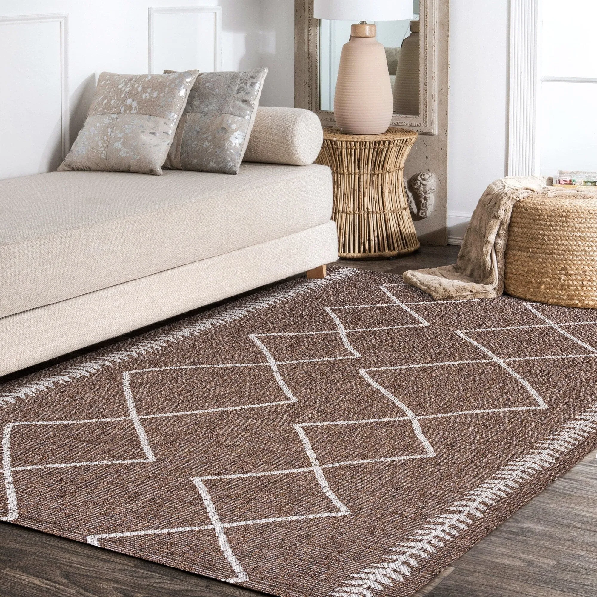 JONATHAN Y Kafel Tribal Diamond Trellis Indoor/Outdoor Area Rug