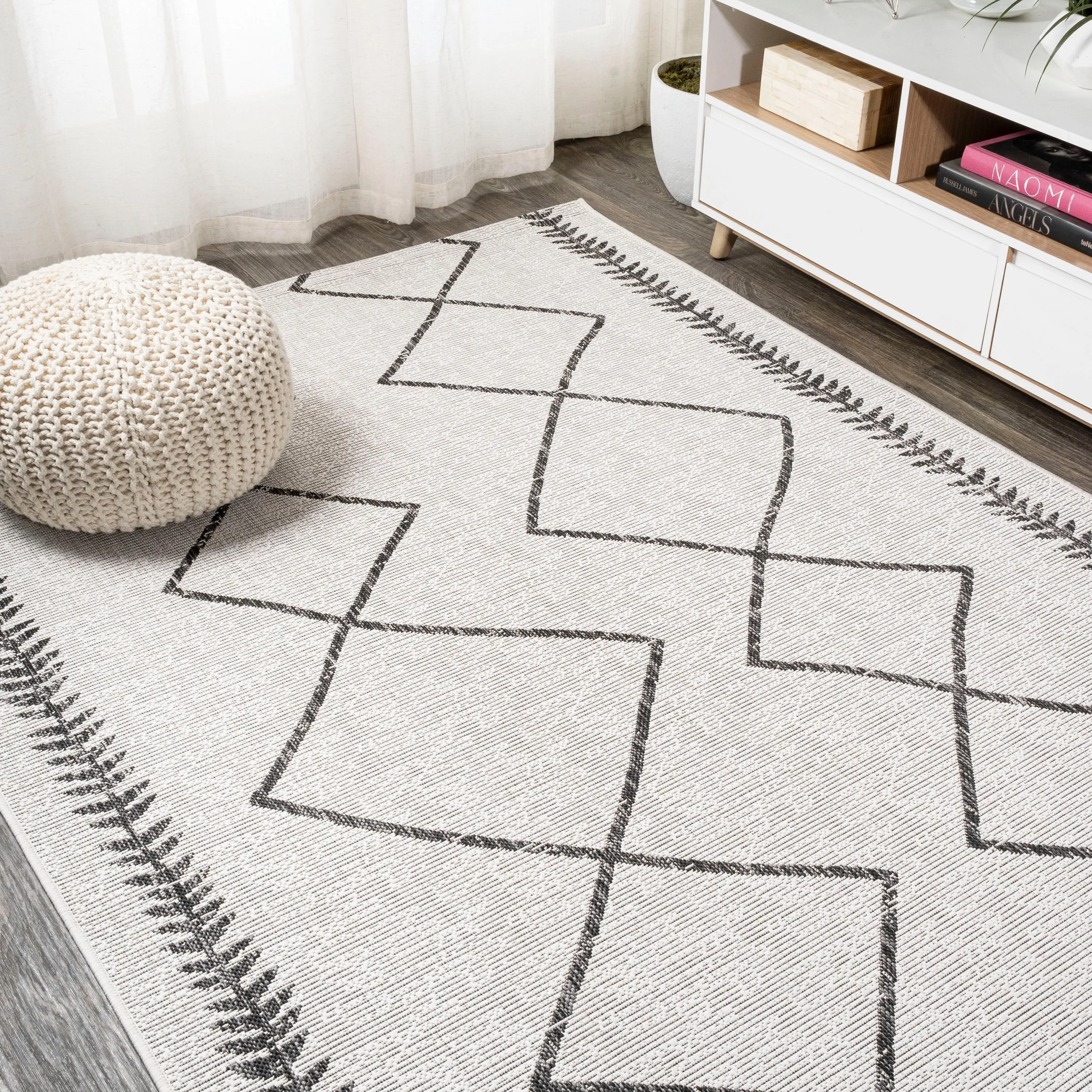 JONATHAN Y Kafel Tribal Diamond Trellis Indoor/Outdoor Area Rug