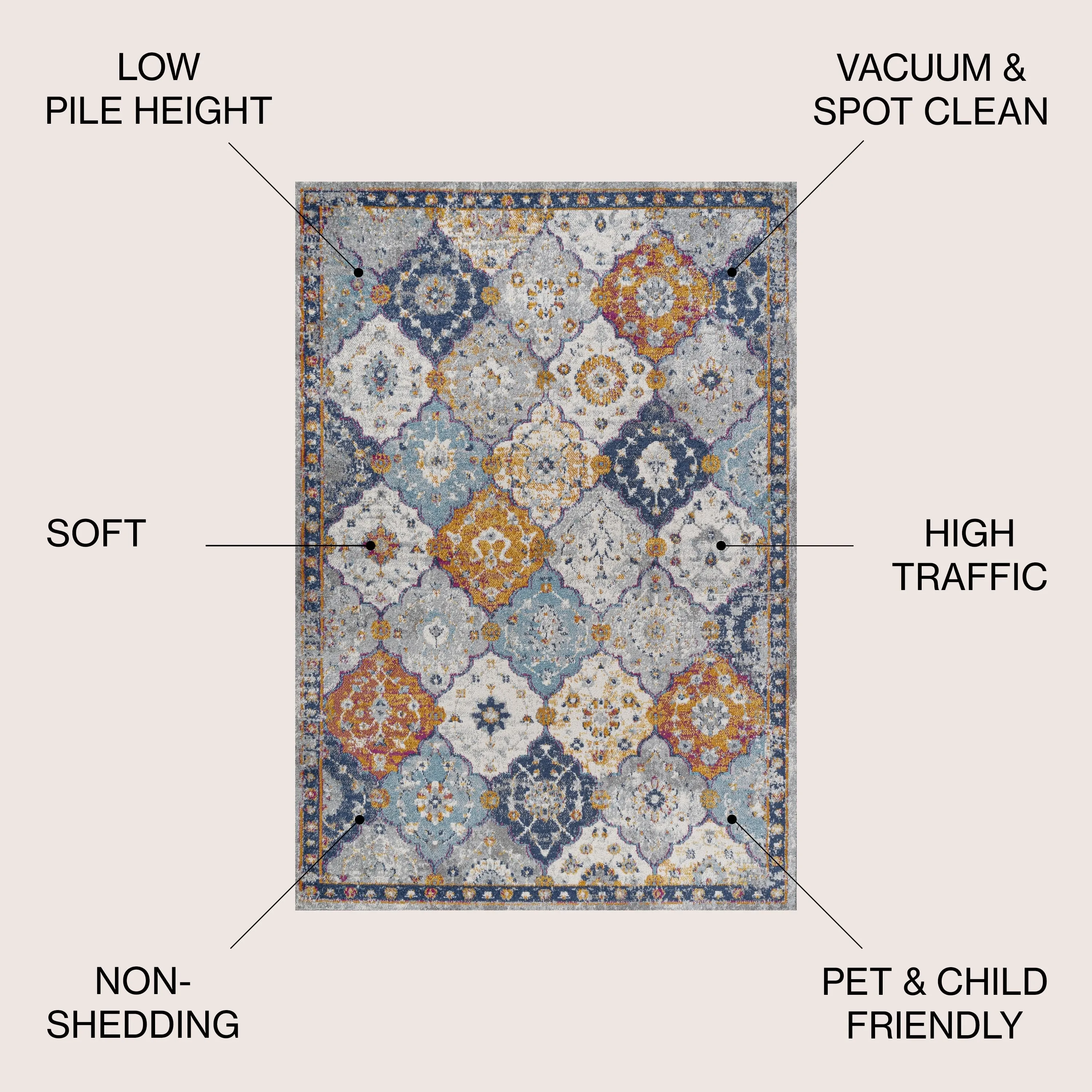 JONATHAN Y Kilia Bohemian Medallion Area Rug