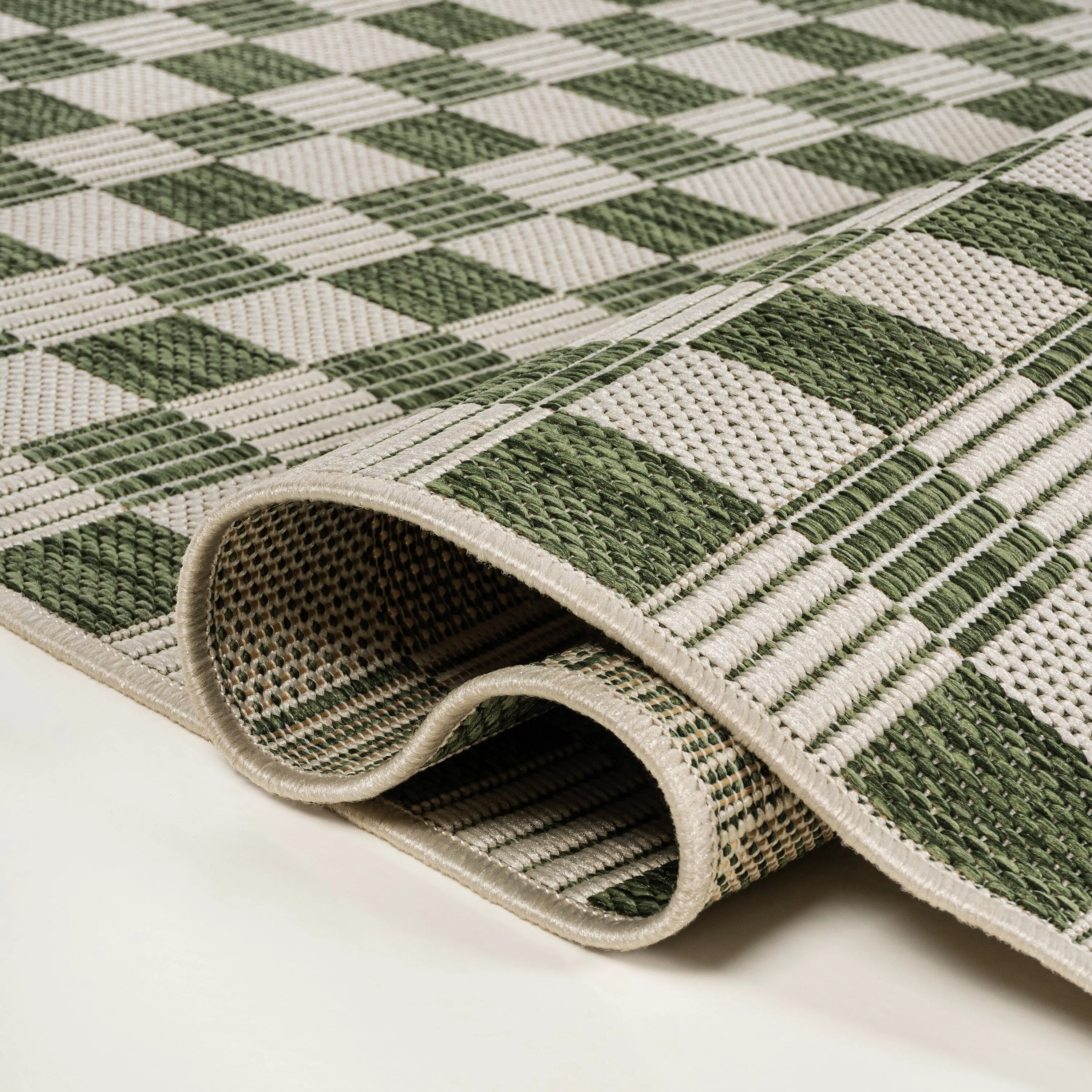 JONATHAN Y Maribel Traditional Cottage Checkerboard Green/Cream Indoor/Outdoor Area Rug